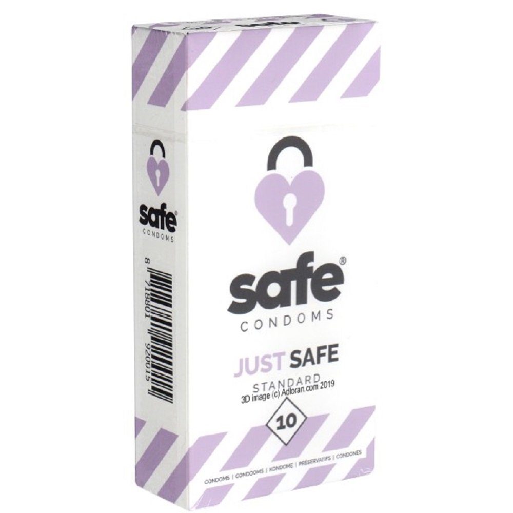 Safe Kondome JUST Safe (Standard) Packung mit, 10 St., einfach sichere Kondome ohne Latexgeruch | Kondome