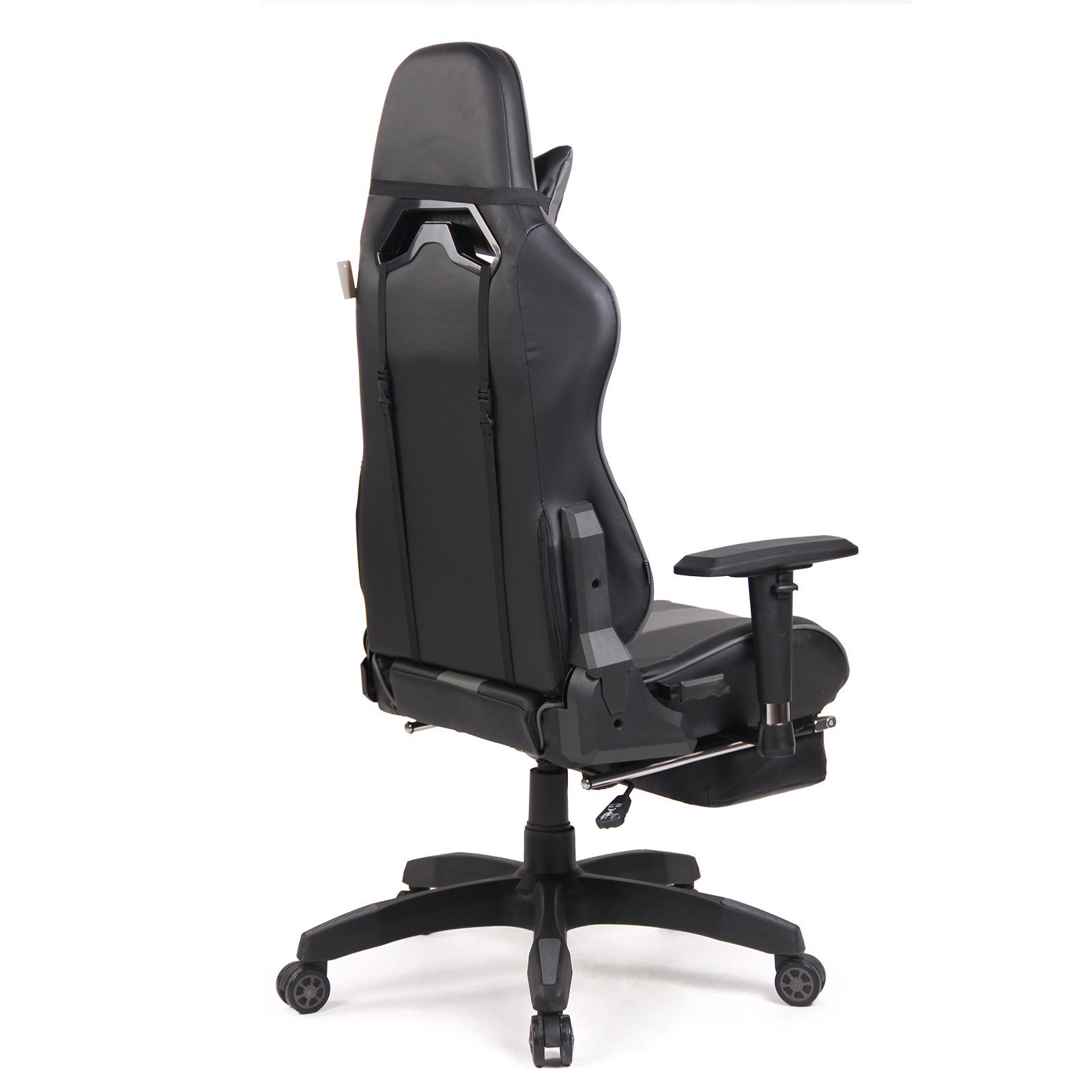 Gaming Fußstütze mit Grau Schwarz Gamingstuhl Sportsitz RAMROXX eSport Bürostuhl RAMROXX Chair