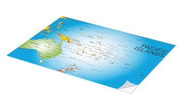 Posterlounge Wandfolie Editors Choice, Pazifik-Inseln - Landkarte, Illustration