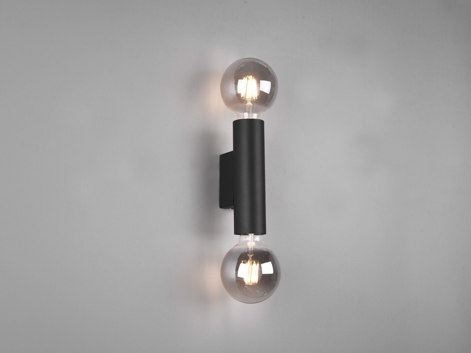 meineWunschleuchte LED Wandleuchte, Dimmfunktion, LED wechselbar, Warmweiß,  innen klein-e Up Down Leuchte minimalistisch Treppenhaus, Schwarz 18cm
