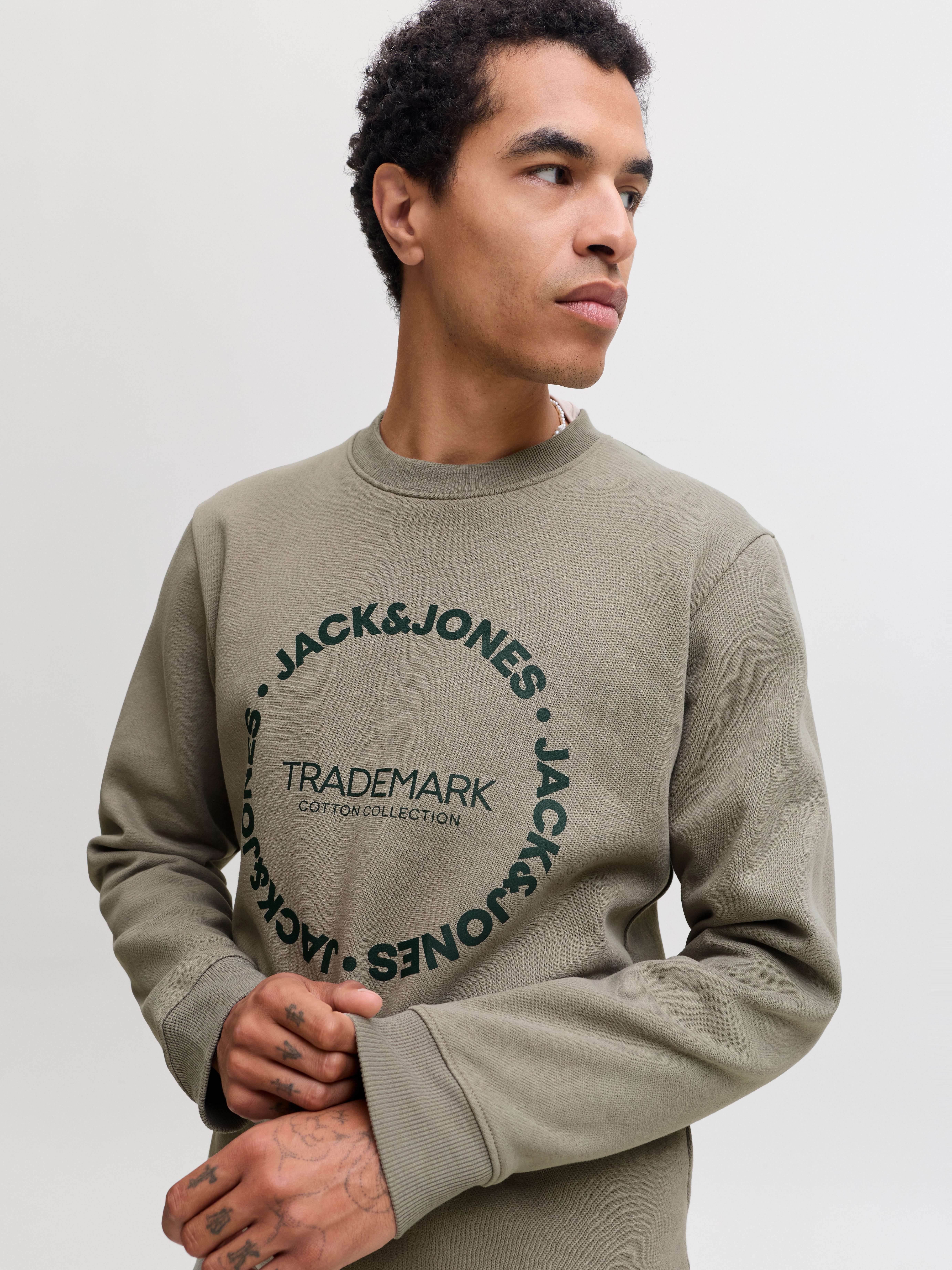 Jack & Jones Sweatshirt JJBENSON SWEAT CREW NECK Materialmix, regular fit – Bild 2 von 5