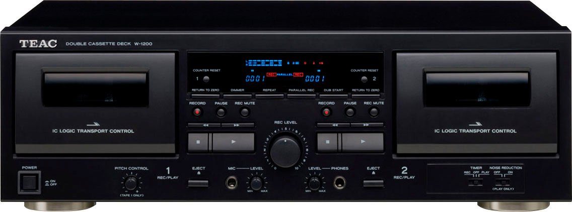 TEAC W-1200(B) Doppelkassettendeck Schwarz Stereoanlage