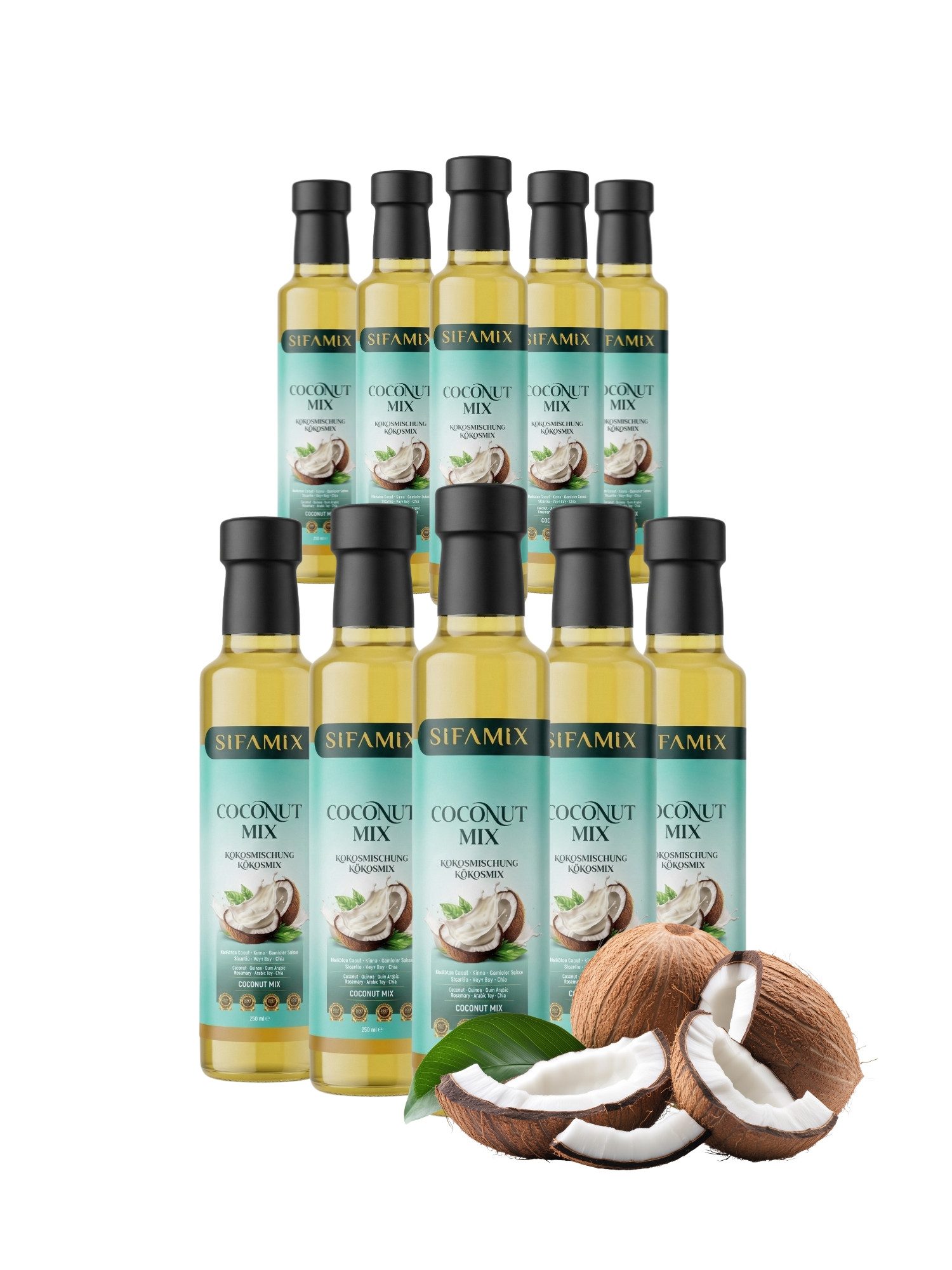 ADELSHOP Getränke-Sirup SIFAMIX Coconut Mix 250ml - Natürliche Kokosmischung mit Chia & Quinoa, 100% natürlich,Ohne Zuckerzusatz,Pflanzliche Inhaltsstoffe