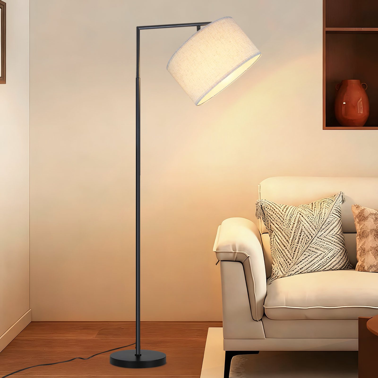 Nettlife Stehlampe Stehlampe Stoff Design Weiß günstig online kaufen