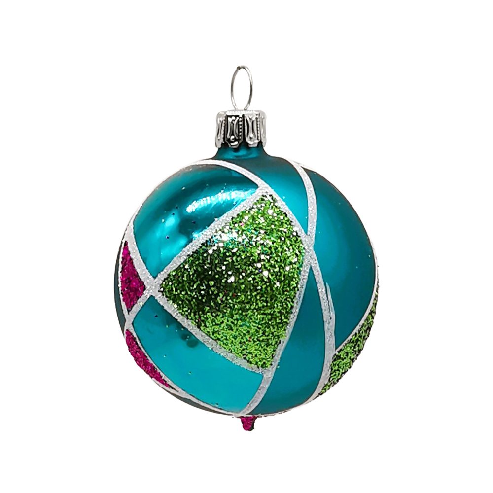 Schatzhauser Weihnachtsbaumkugel Christbaumkugel mundgeblasen türkis / grün günstig online kaufen