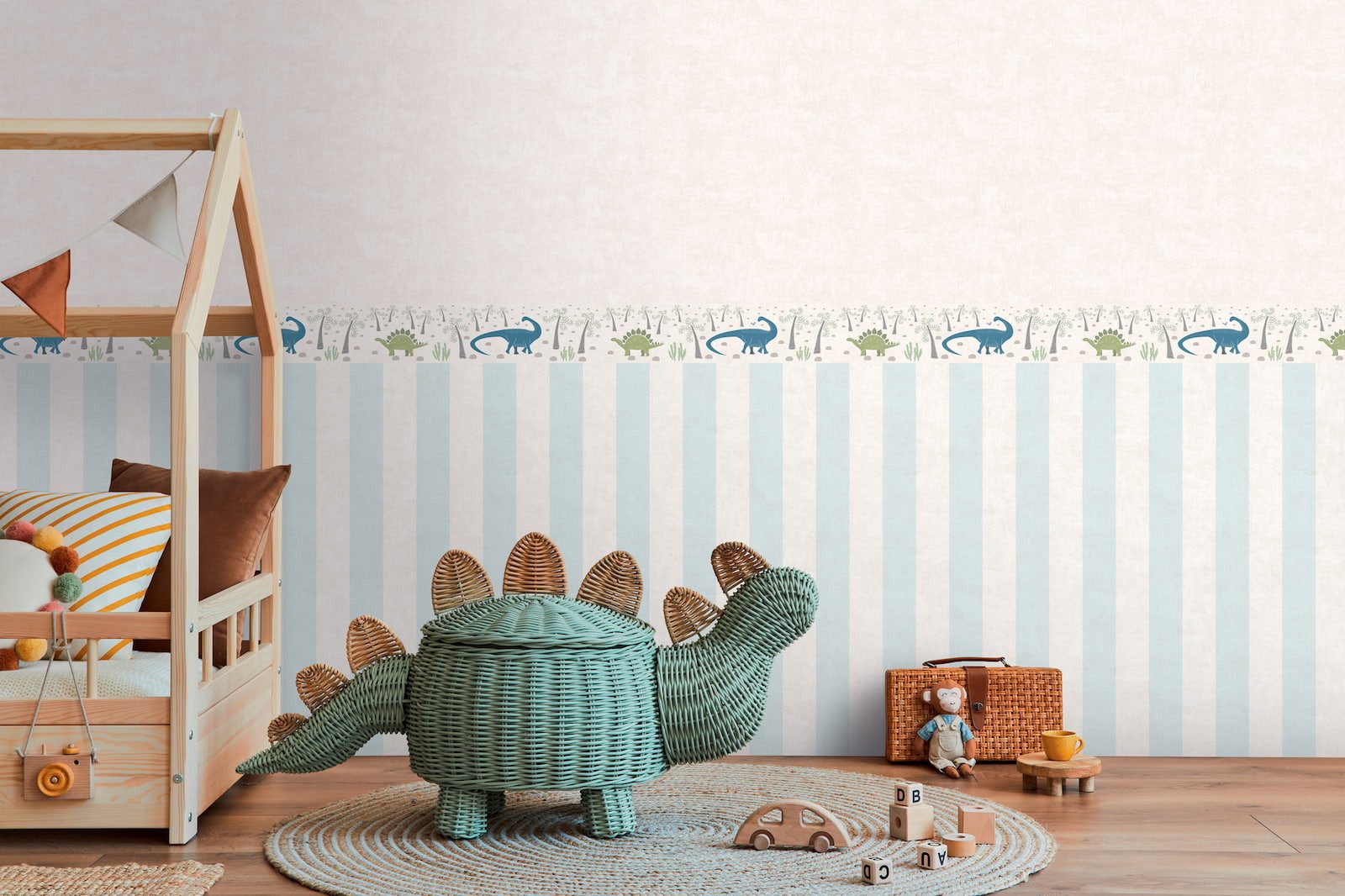 A.S. Création Bordüre Dinosaurier Steine Bäume Creme Grün 77141-1 Lilly + L günstig online kaufen