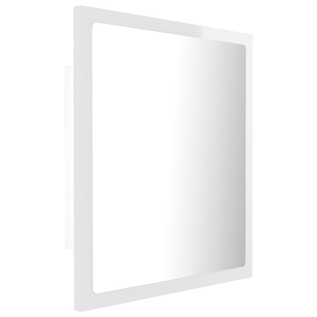 Badezimmerspiegelschrank 40x8,5x37 (1-St) Hochglanz-Weiß Acryl vidaXL LED-Badspiegel cm