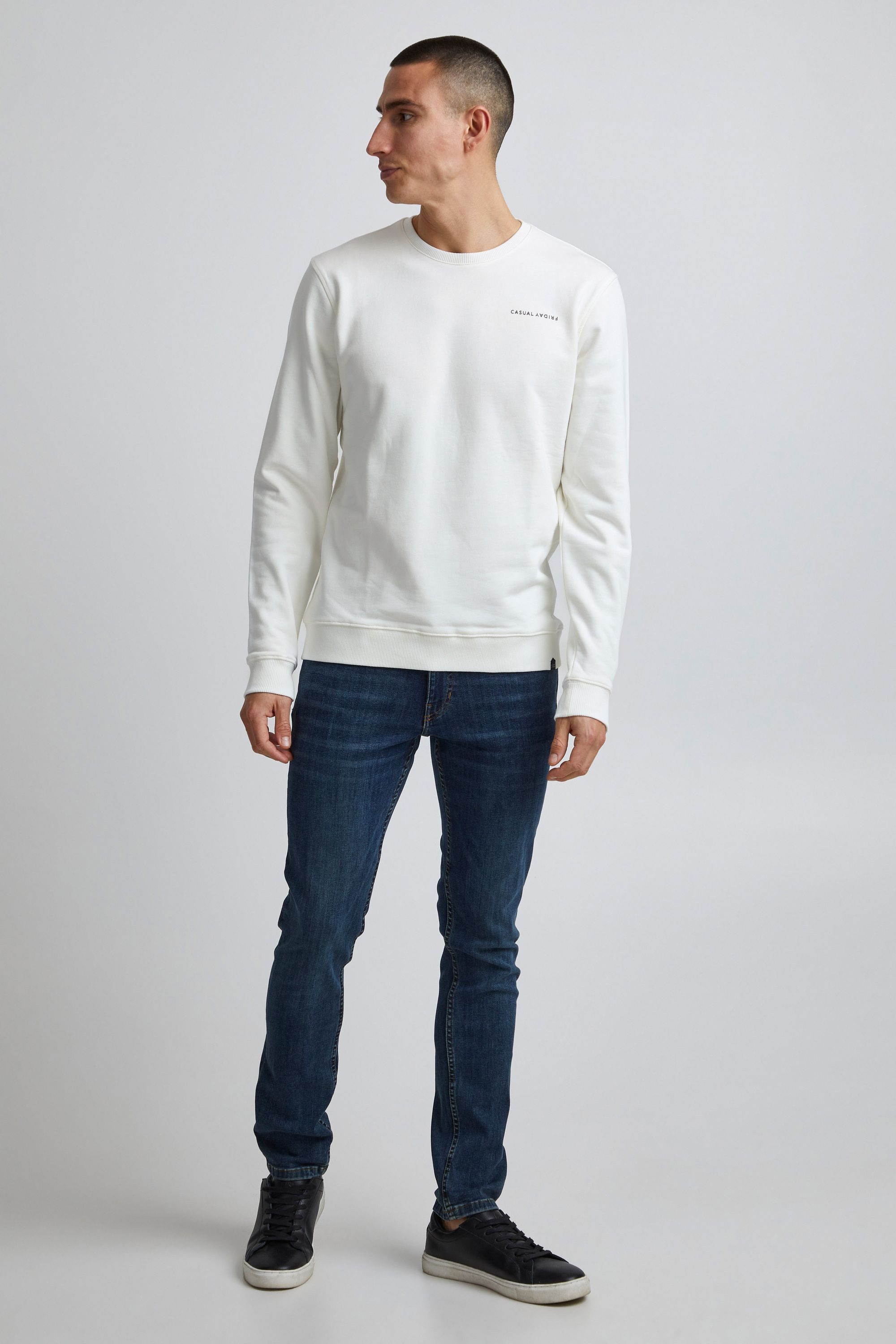 Casual Friday Rundhalspullover CFSeverin Rundhalspullover mit Schriftzug