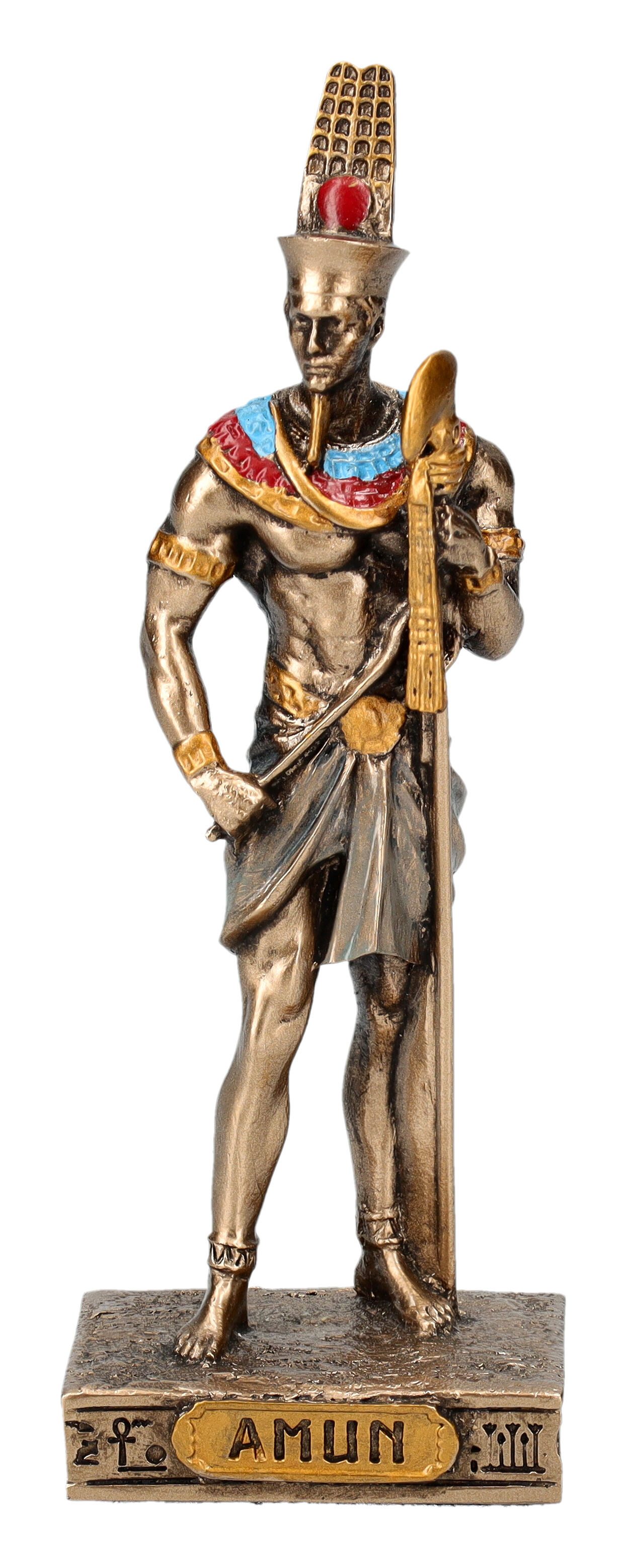 Figuren Shop GmbH Dekofigur Ägyptische Figur Amun – Veronese Götter Statue bronziert 9.5 cm Deko