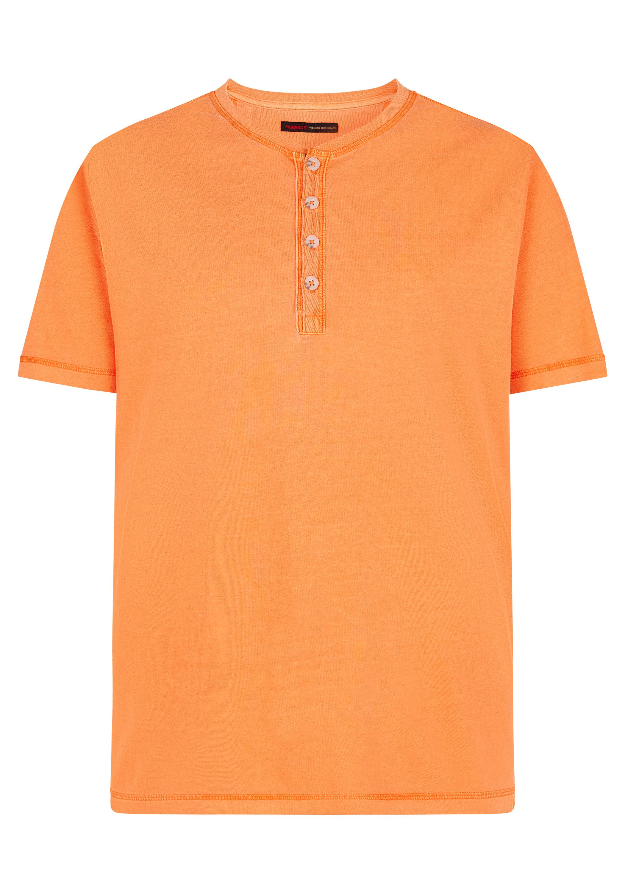 Paddock's Kurzarmshirt Sommerliches Henly Shirt aus reiner Baumwolle