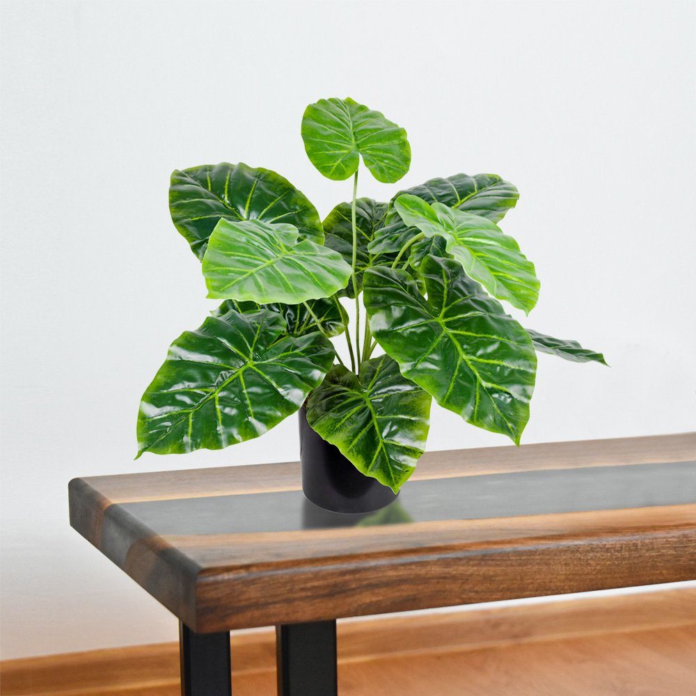 Künstliche Arum Decovego 45cm Kunstpflanze Pflanze Kunstpflanze Decovego, Taro Philodendron Aronstab