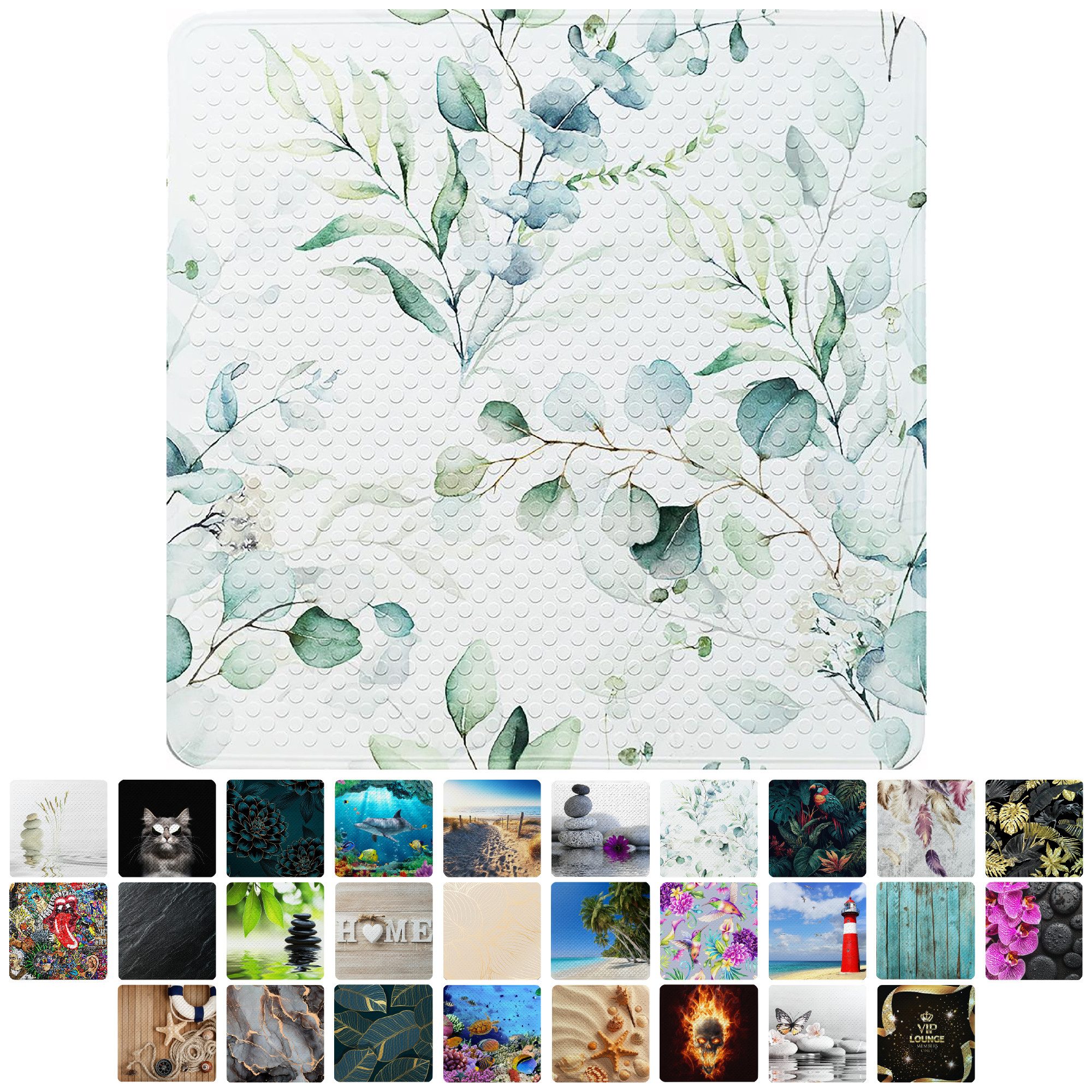 Sanilo Duschmatte mit Motiv, viele schöne Badematten zur Auswahl, rutschfeste & sichere Badematte, hochwertig, Kunststoff PVC, quadratisch, 230 extra starke Saugnäpfe, 53 x 53 cm, waschbar