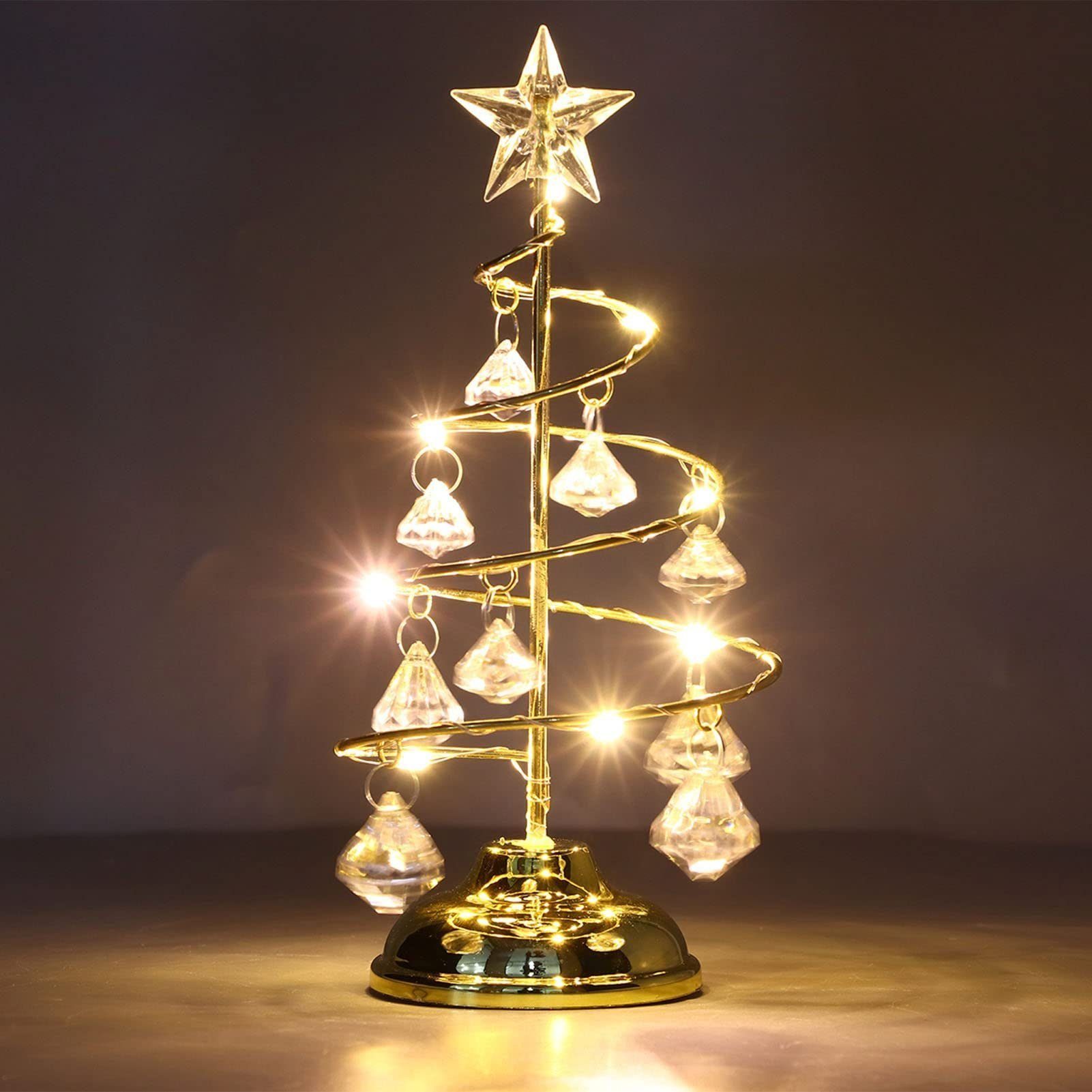 AUKUU LED Nachtlicht LED Dekolicht Weihnachts Kristallbaum Lampe, Weihnachtliche Deko, Kristall-Baum-Lampe