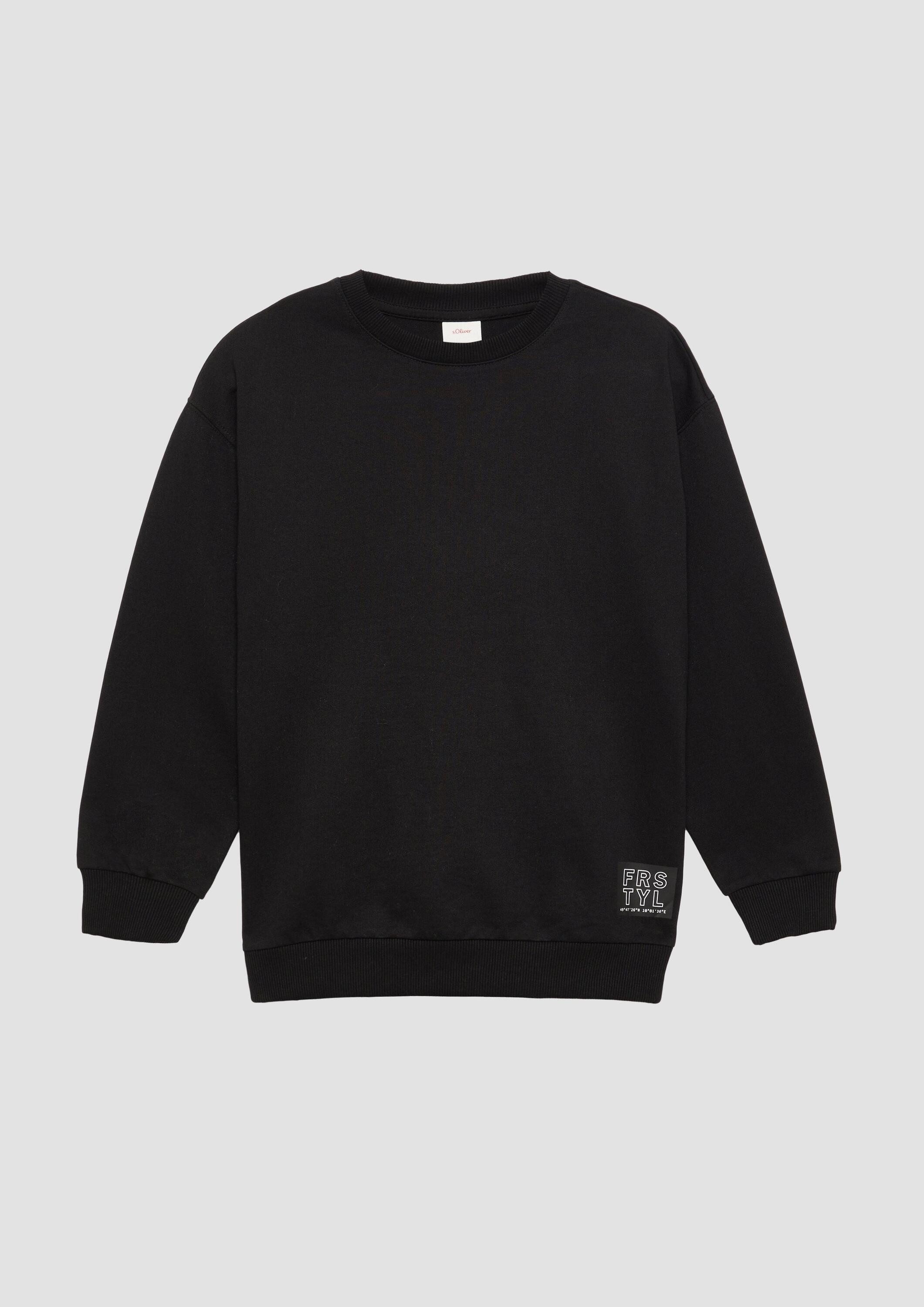 s.Oliver Sweatshirt Sweatshirt Unisex Sweatshirt mit Rippbündchen und Print