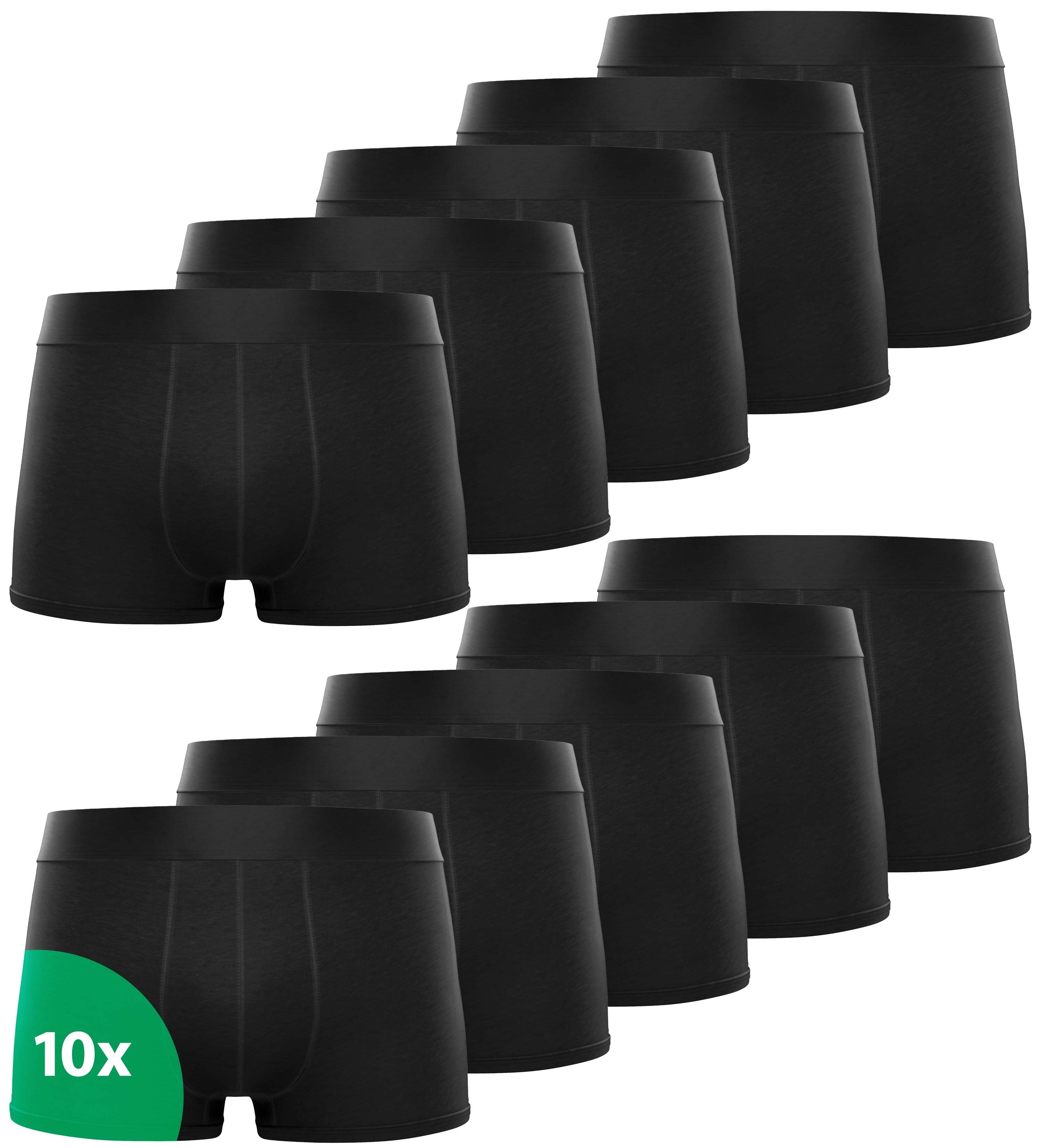 Boxershorts Herren 10er Pack schwarz Baumwolle Unterhose Unterwäsche Boxershorts