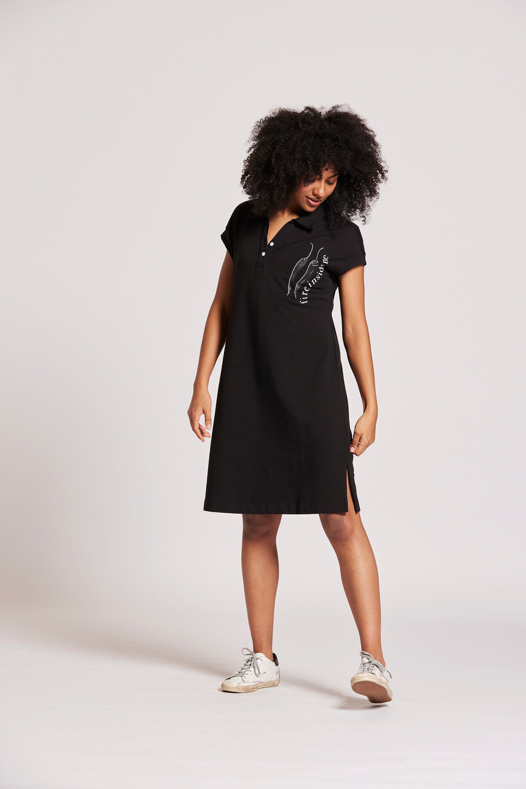 Damen Kleider Andijamo-Fashion Sweatkleid SWEATDRESS HOT CHILLI Exklusiv Print