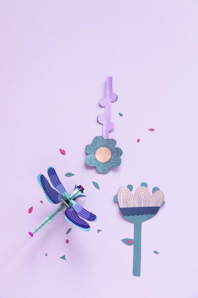 studio ROOF Wanddekoobjekt 3D Sapphire Dragonfly Wanddeko (1 St), Zum Zusammenstecken