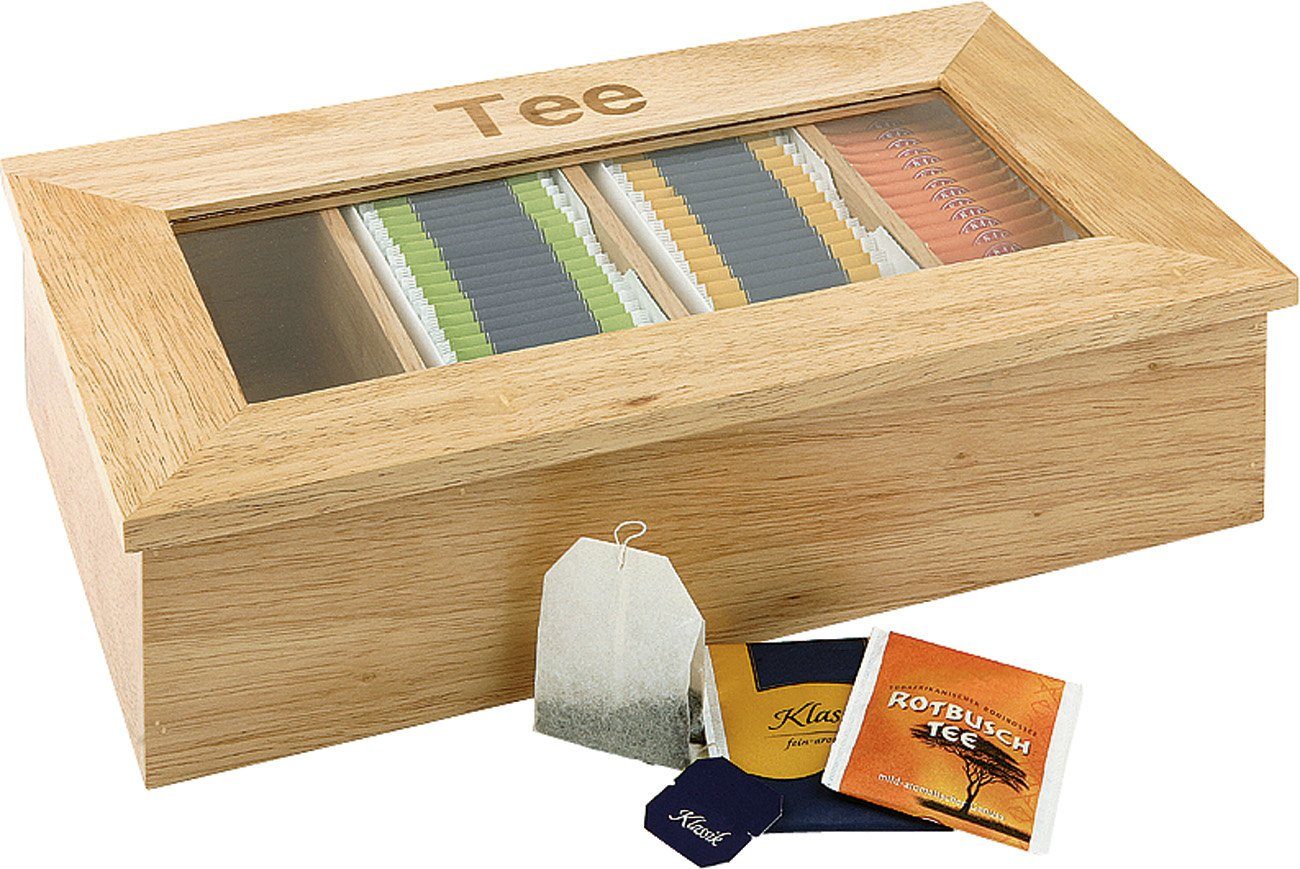 APS Teebox, Holzwerkstoff, (1-tlg), mit Sichtfenster, für 120 Teebeutel