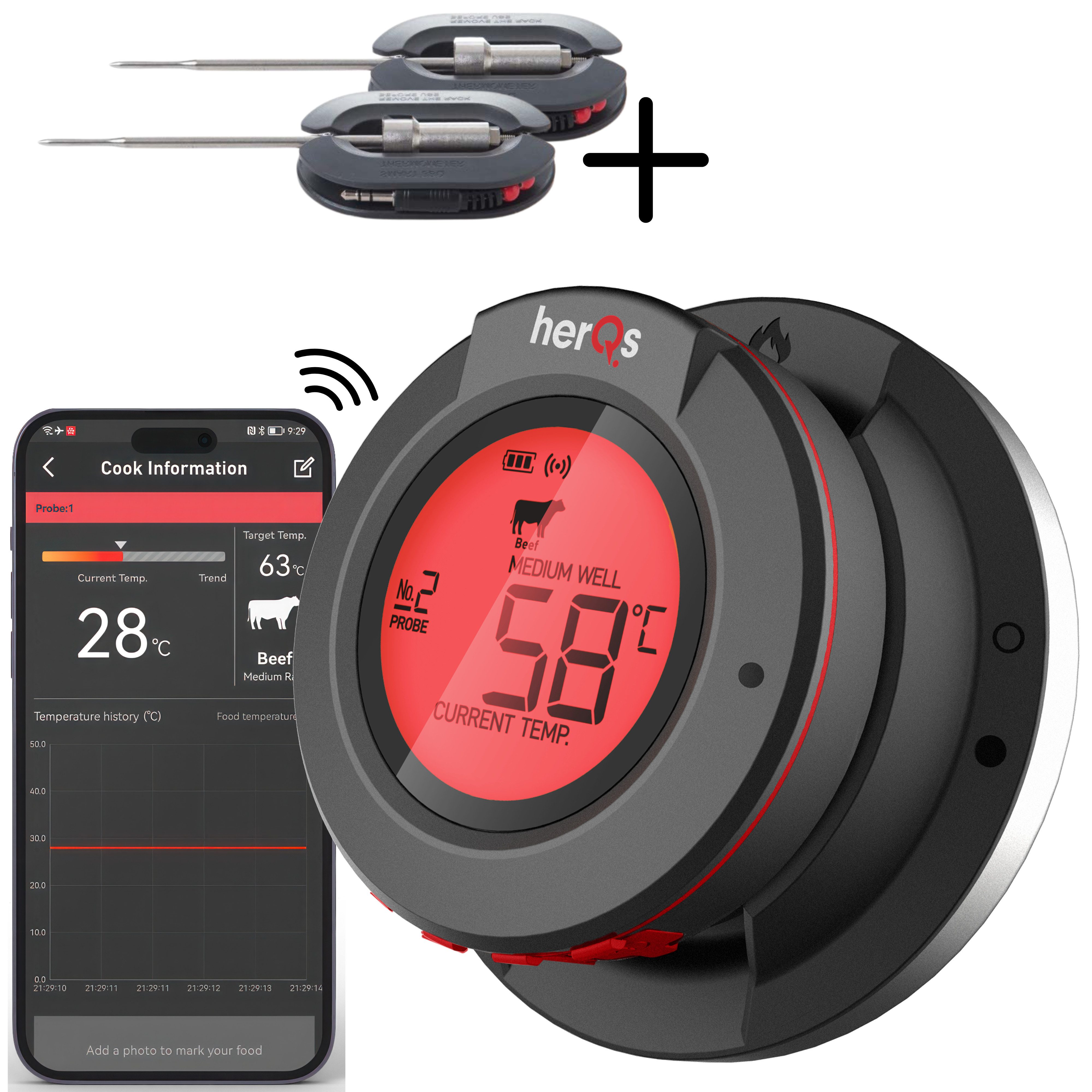 HerQs Grillthermometer Dome