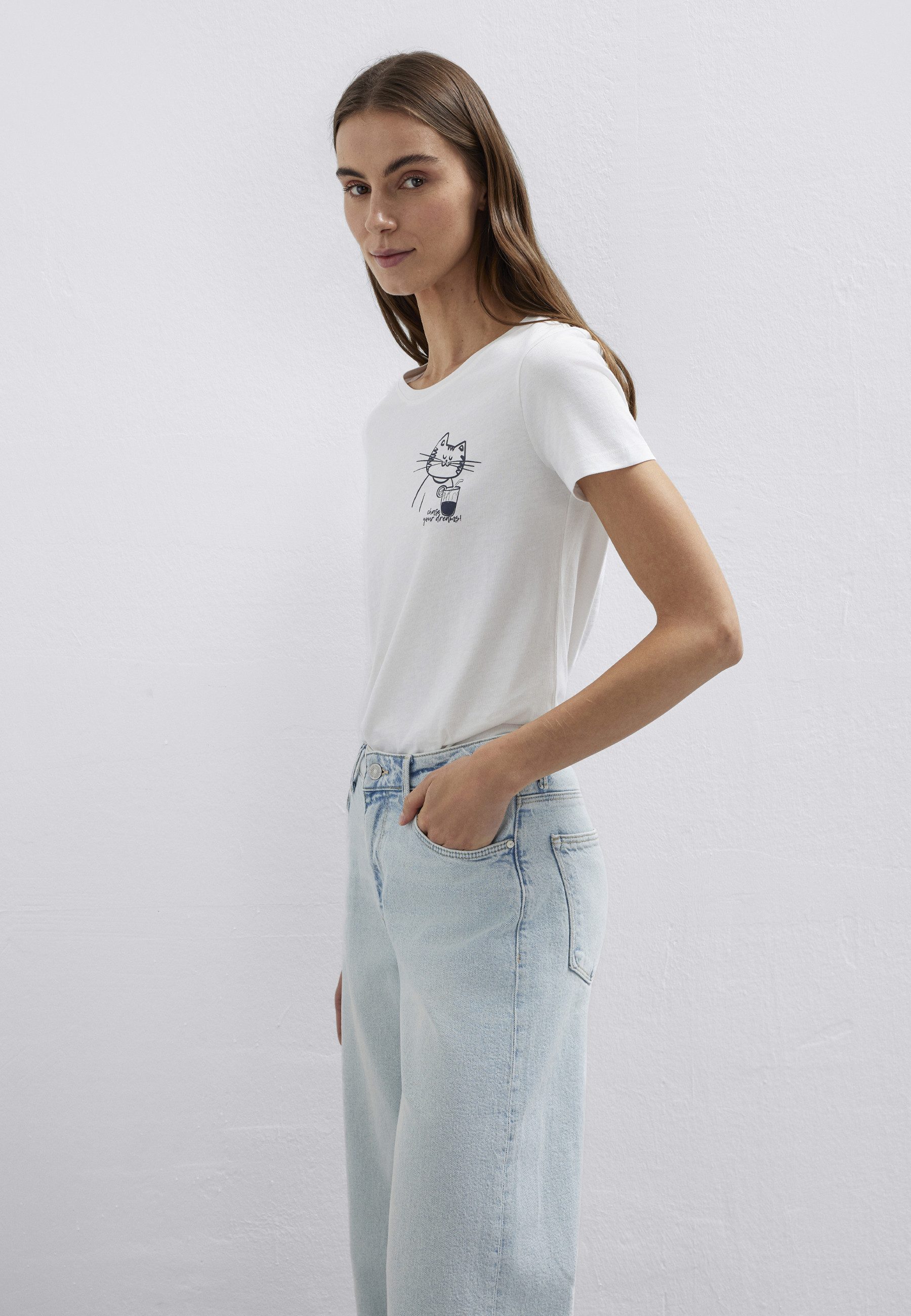 Mavi T-Shirt CAT PRINTED GRAPHIC T-SHIRT Katzen T-Shirt