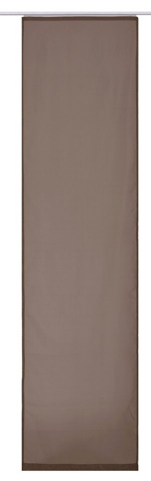 ELBERSDRUCKE Schiebegardine Schiebevorhang mit Klettband Feel Good Uni braun 245 x 60 cm (1 St), Klettband, transparent, Polyester, einfarbig, modern