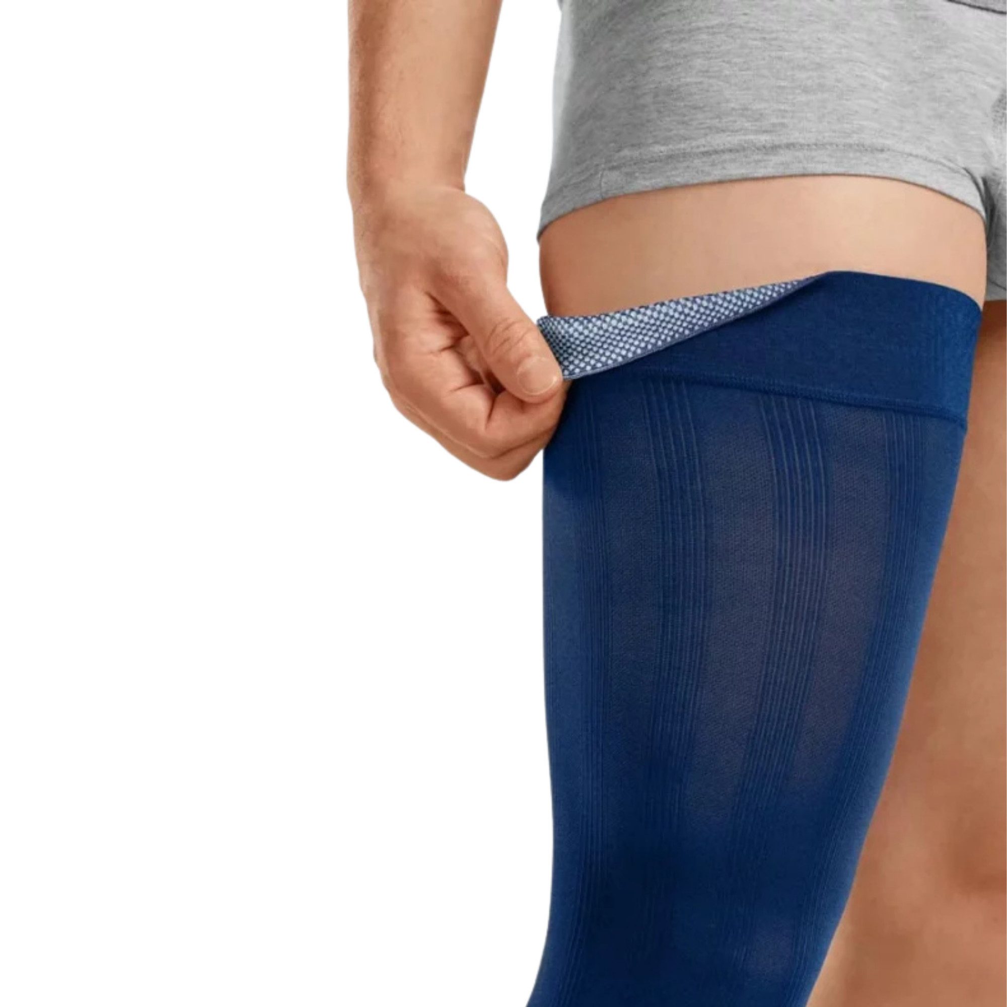 MEDI Kompressionsstrümpfe Rehab® one KKL1 AG offen zur Ödemtherapie lime/blue