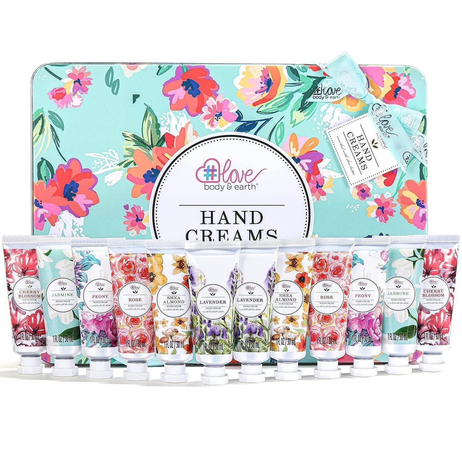 LuxusKollektion Pflege-Geschenkset Handcreme Set 12 tlg. mit Arganöl, Geschenk für Frauen, Pflege und