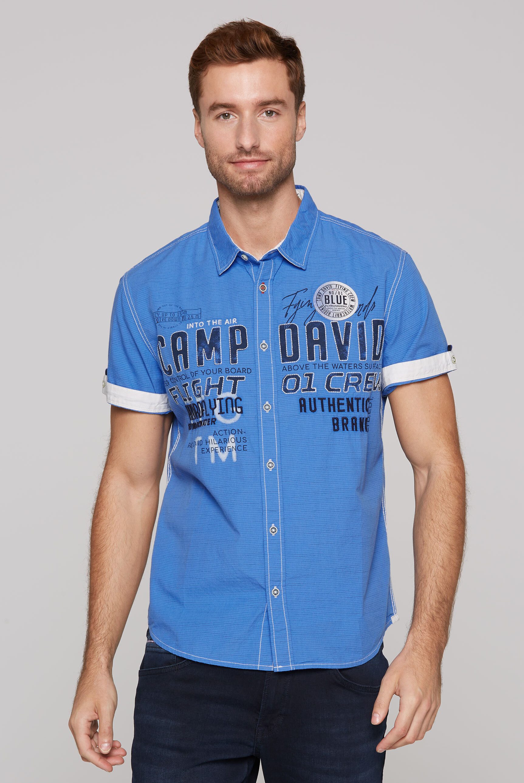 CAMP DAVID Kurzarmhemd aus Baumwolle