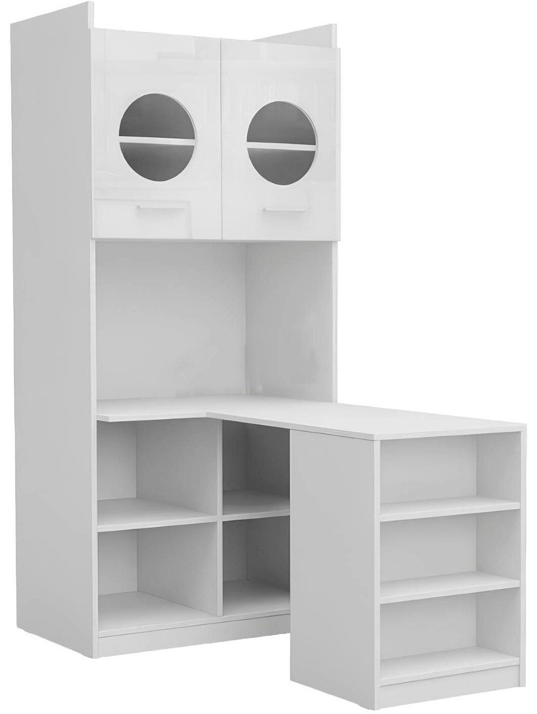 Xlmoebel Schreibtisch Weißer Hochglanz-Schreibtisch für modernes Arbeiten und Lernen (Schreibtisch, 1-St., Schreibtisch), Hergestellt in Europa