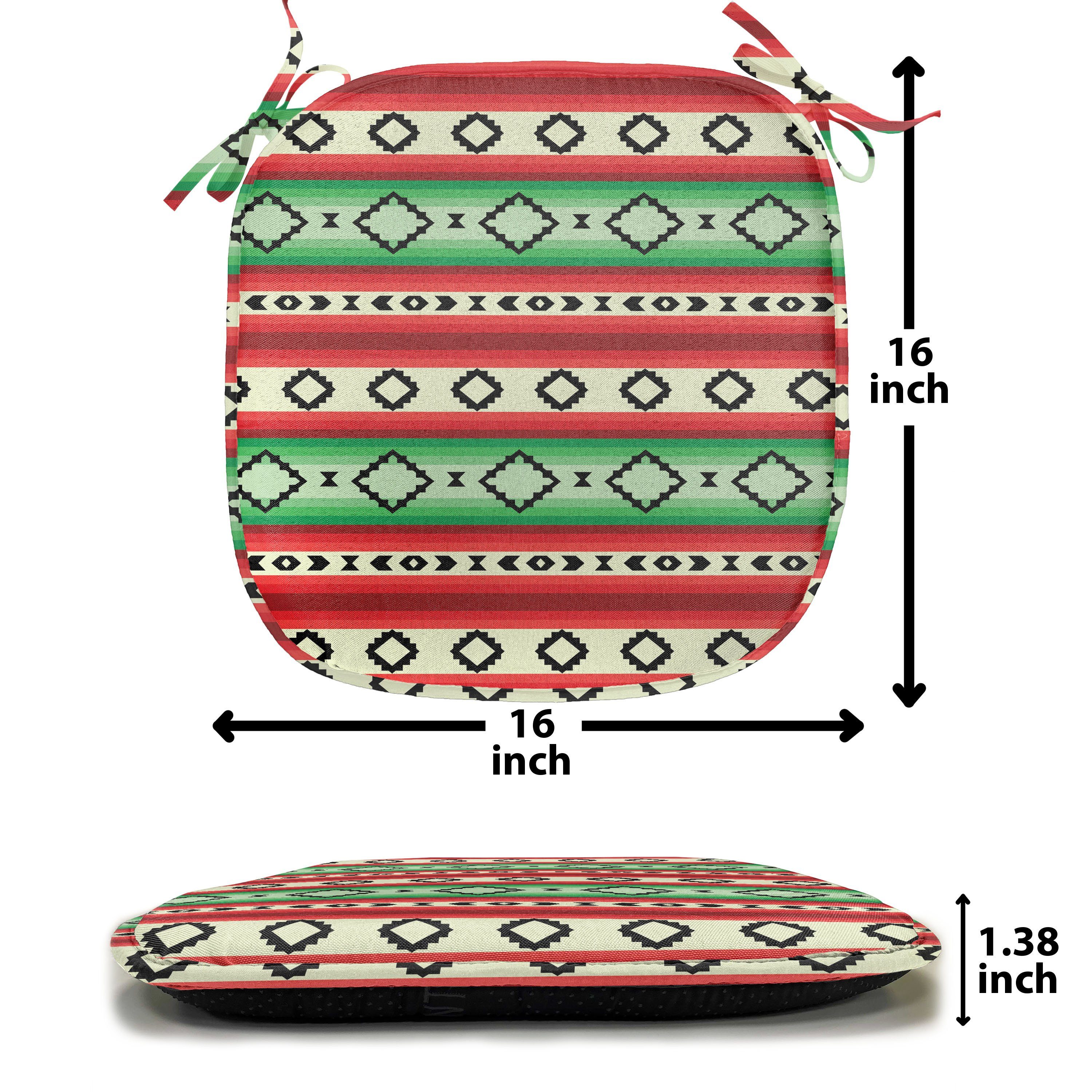 Fiesta wasserfestes Riemen Mexican Küchensitze, Dekoratives Kissen Blanket Stuhlkissen mit Abakuhaus Pattern für
