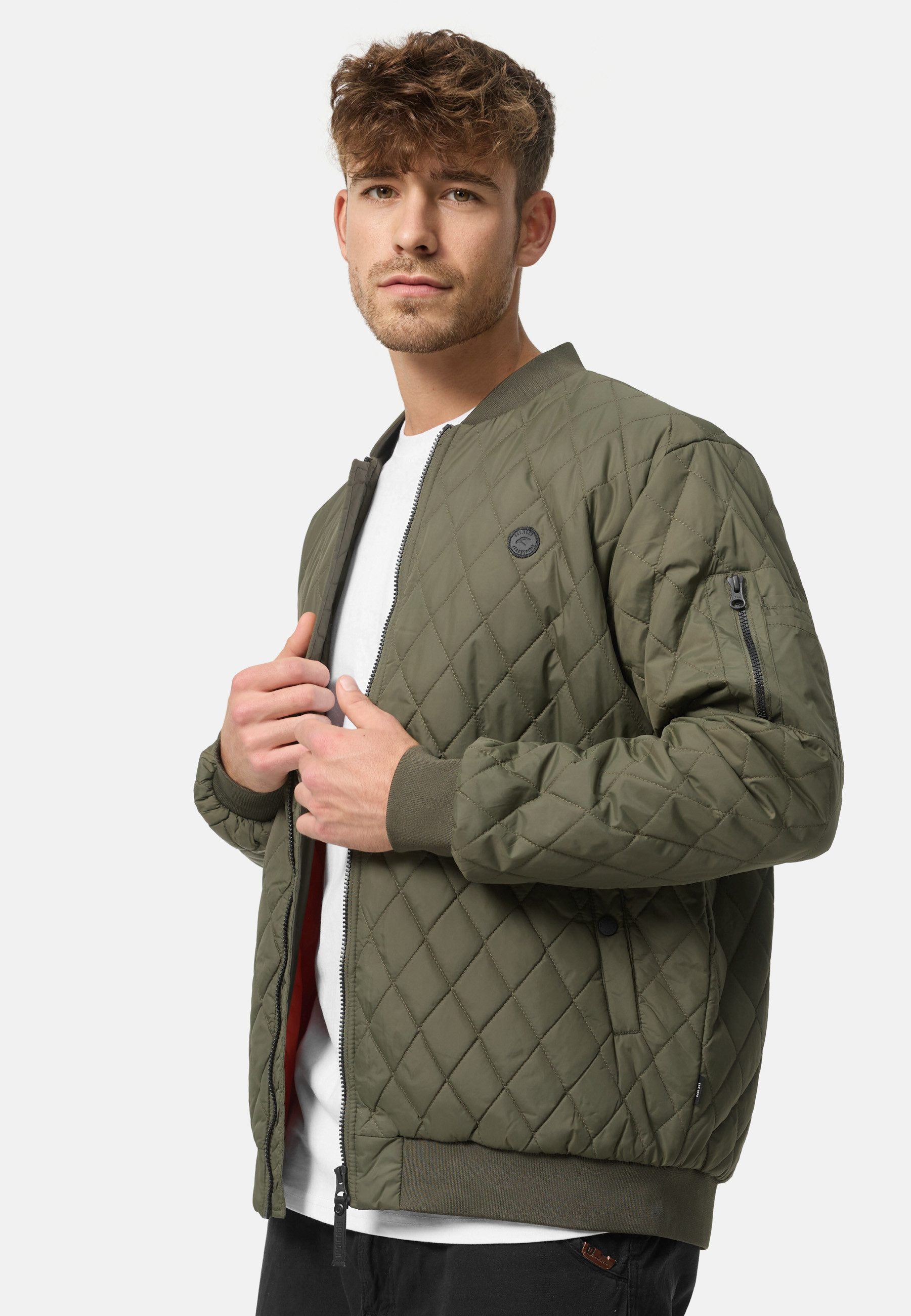 Indicode Bomberjacke Herren Novak Übergangsjacke Herrenjacke Bomberjacke mit Kontrastfutter