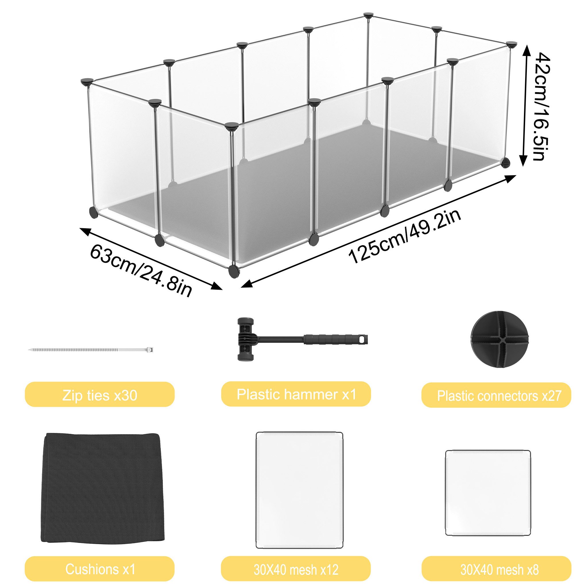 FIVMEN Freigehege Kleintiergehege mit Unterlage DIY Kleintierauslauf Inneng günstig online kaufen