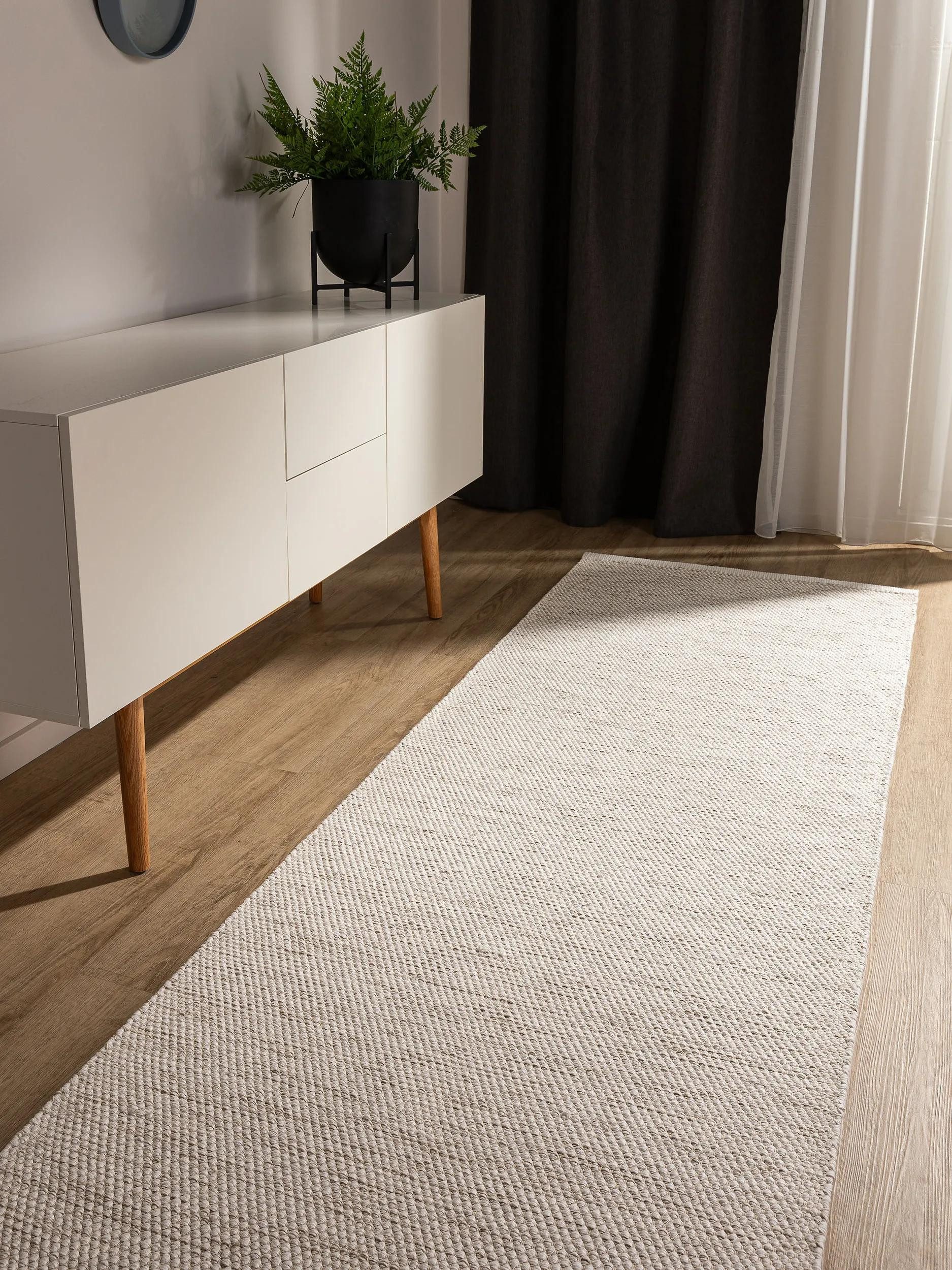benuta Teppich Ron, rechteckig, Höhe: 5 mm, 100% Baumwollteppich, Minimalistisch, Pflegeleicht, Wohnzimmerteppich