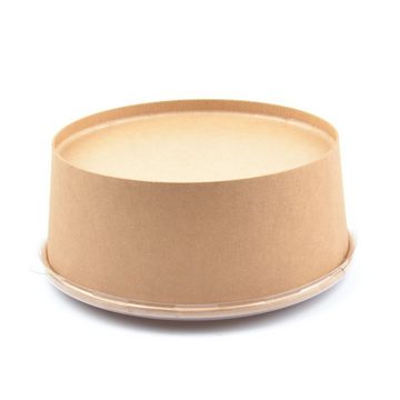 Einwegschale 150 Stück Kraft Salatschalen mit Deckel, rund, 1300 ml, Salatbox Paper Bowls Pappsalatschale Salad Cups