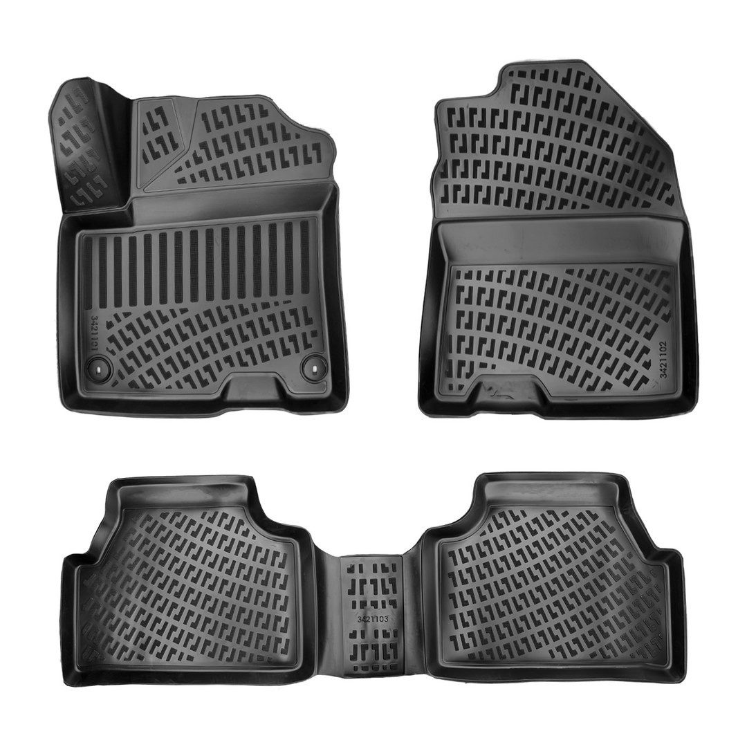 Auto-Fußmatte 3D Fußmatten Set für Hyundai Kona Elektro (1.Gen) Baujahr 2017-2023