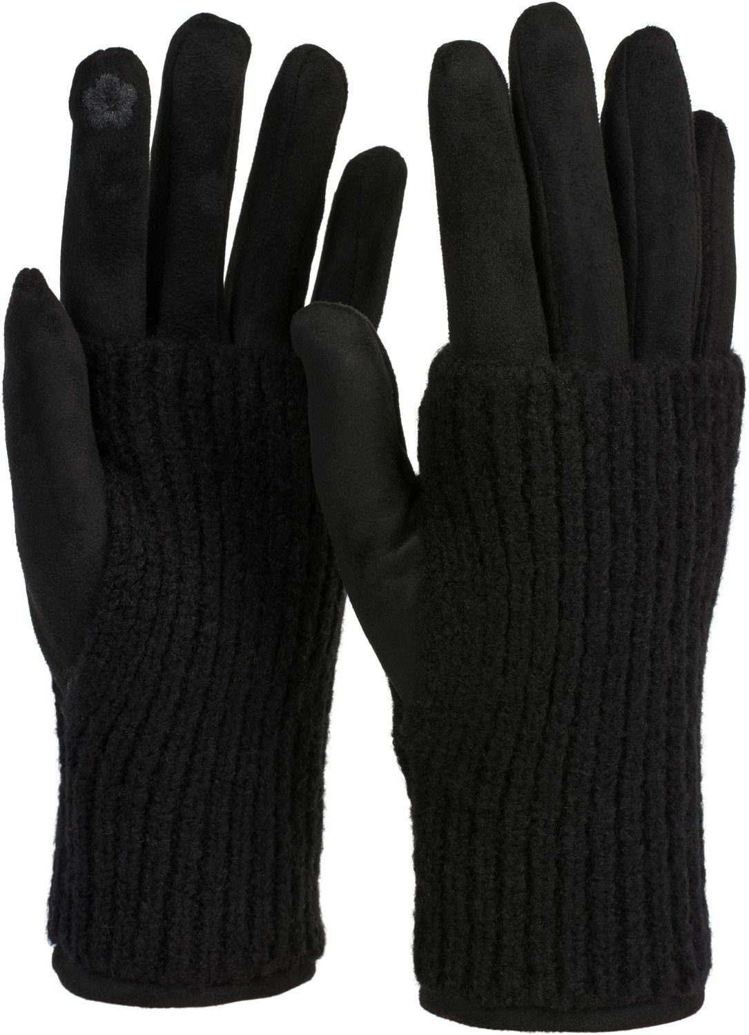 styleBREAKER Strickhandschuhe Touchscreen Stoff Handschuhe mit abnehmbarer Strick Manschette (1-St)