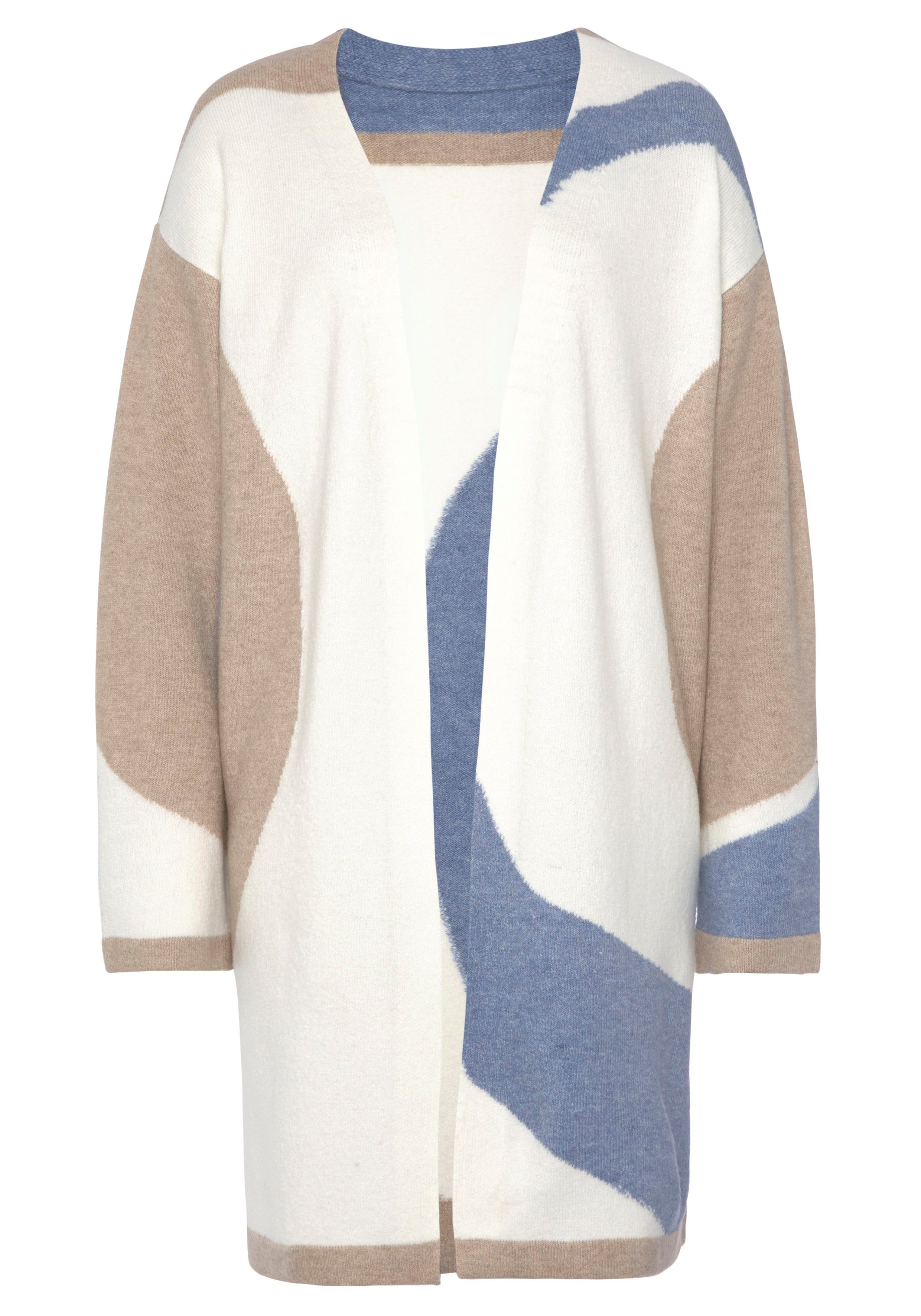LASCANA Longstrickjacke mit Muster, weicher Cardigan, günstig online kaufen