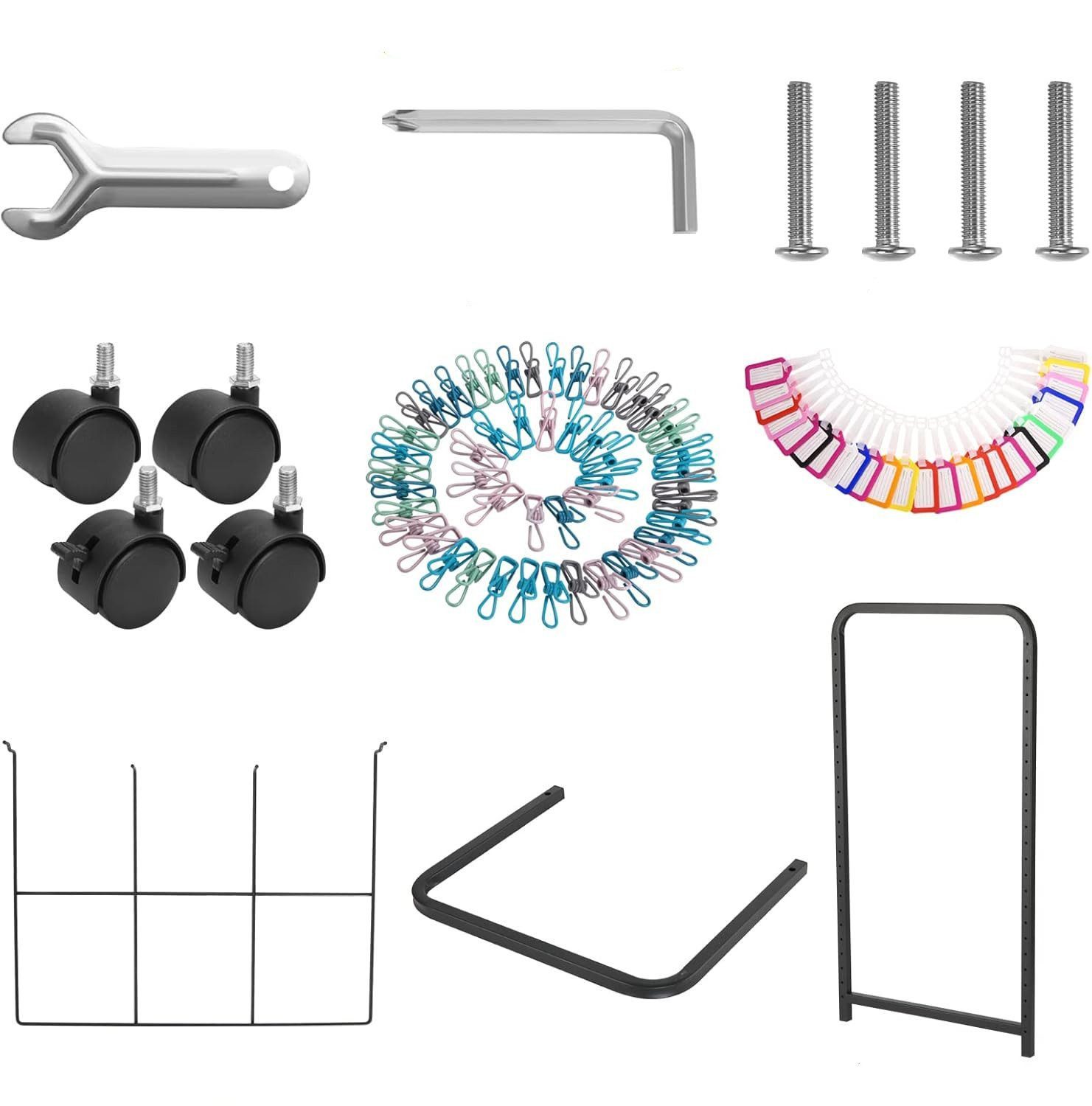 GarveeMore Staffelei Kunstregal mit abnehmbaren Regalen, Metallkunstlagerregal mit Rädern