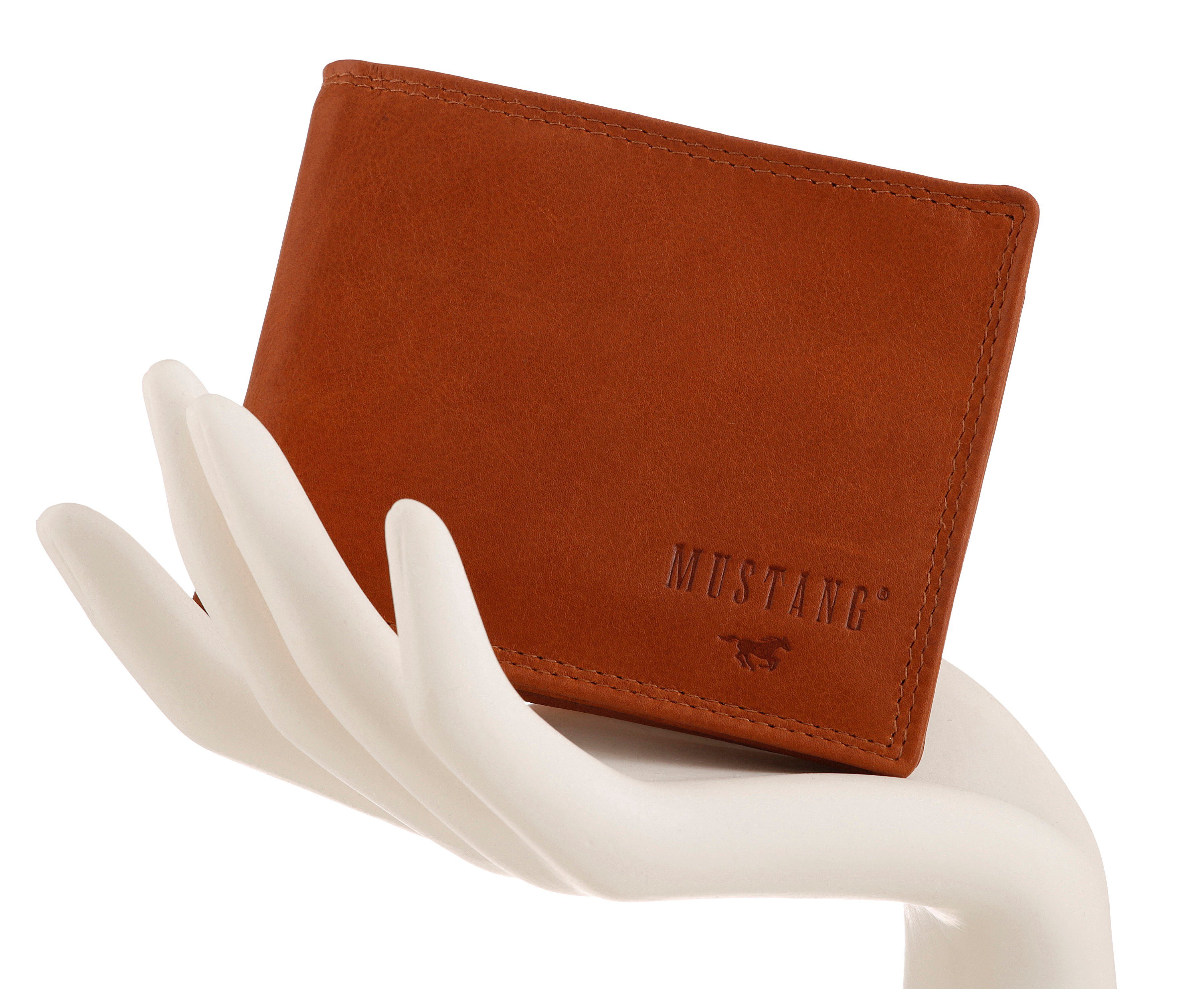 leather Geldbörse side RFID-Schutz MUSTANG Udine opening, wallet mit