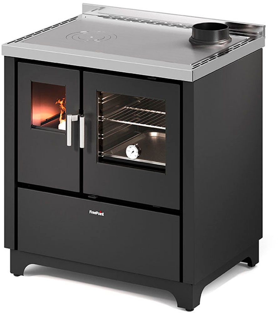 Freepoint Kaminofen Küchenherd »Frida 80« schwarz, 7,5 kW