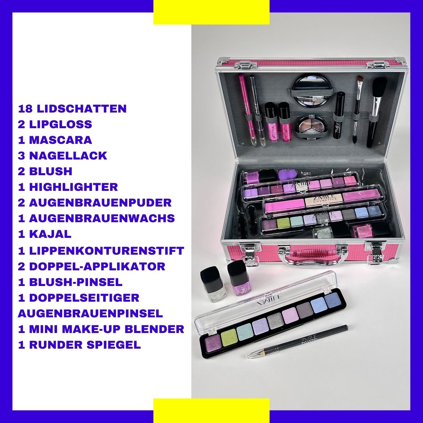ZMILE COSMETICS Schmink-Koffer Merry Berry - vegane Kosmetik, 38-tlg.