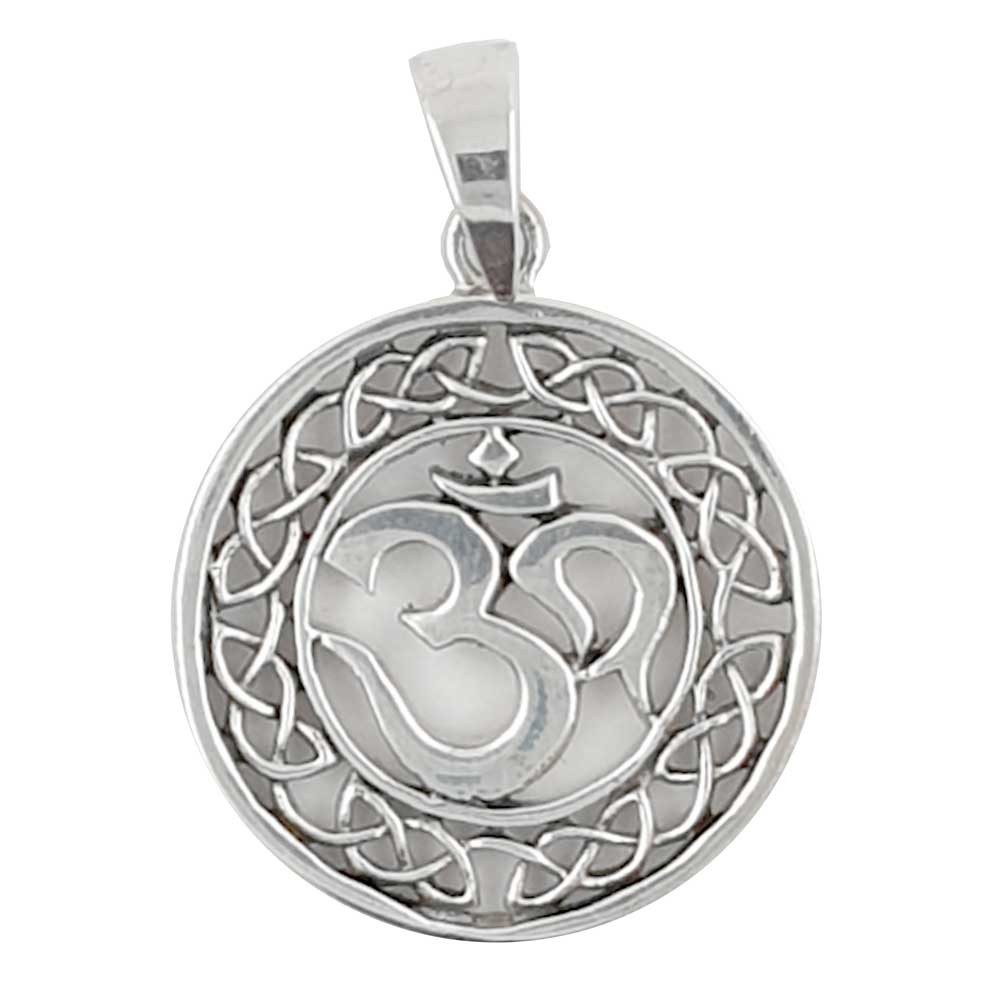 Kettenanhänger Om Aum Anhänger Schmuck Sanskrit keltischer Knoten Unedlichkeit Silber