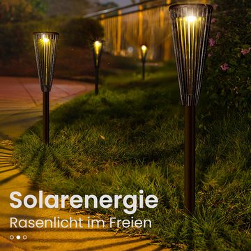 Daisred LED Solarleuchte Solarlampen für Außen LED Solarleuchten Solarleuchten Deko Garten, LED fest integriert, Weißes Licht + warmes Licht, Bodenleuchte