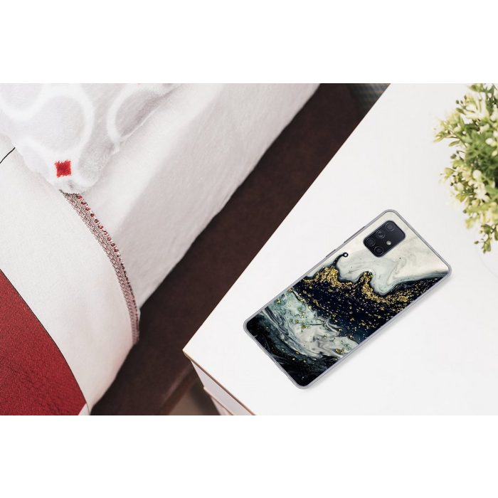 MuchoWow Handyhülle Marmor - Abstrakt - Gold - Luxus Phone Case Handyhülle Samsung Galaxy A71 Silikon Schutzhülle CB11532