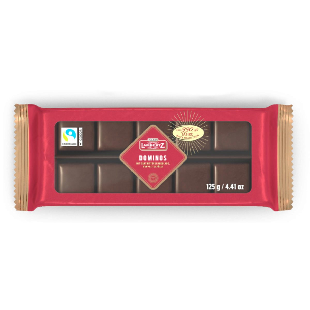 Lambertz Süßigkeit, Lambertz Aachener Dominos Zartbitter Vollmilchschokolade 125g