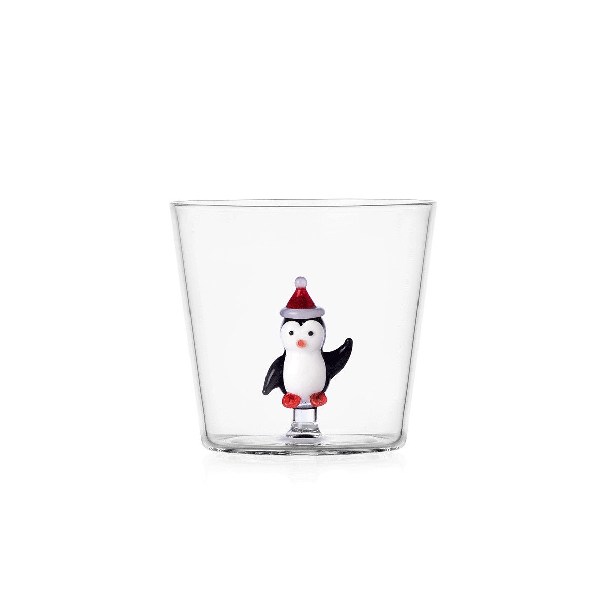 Glas Trinkglas »Pinguin mit Mütze«.