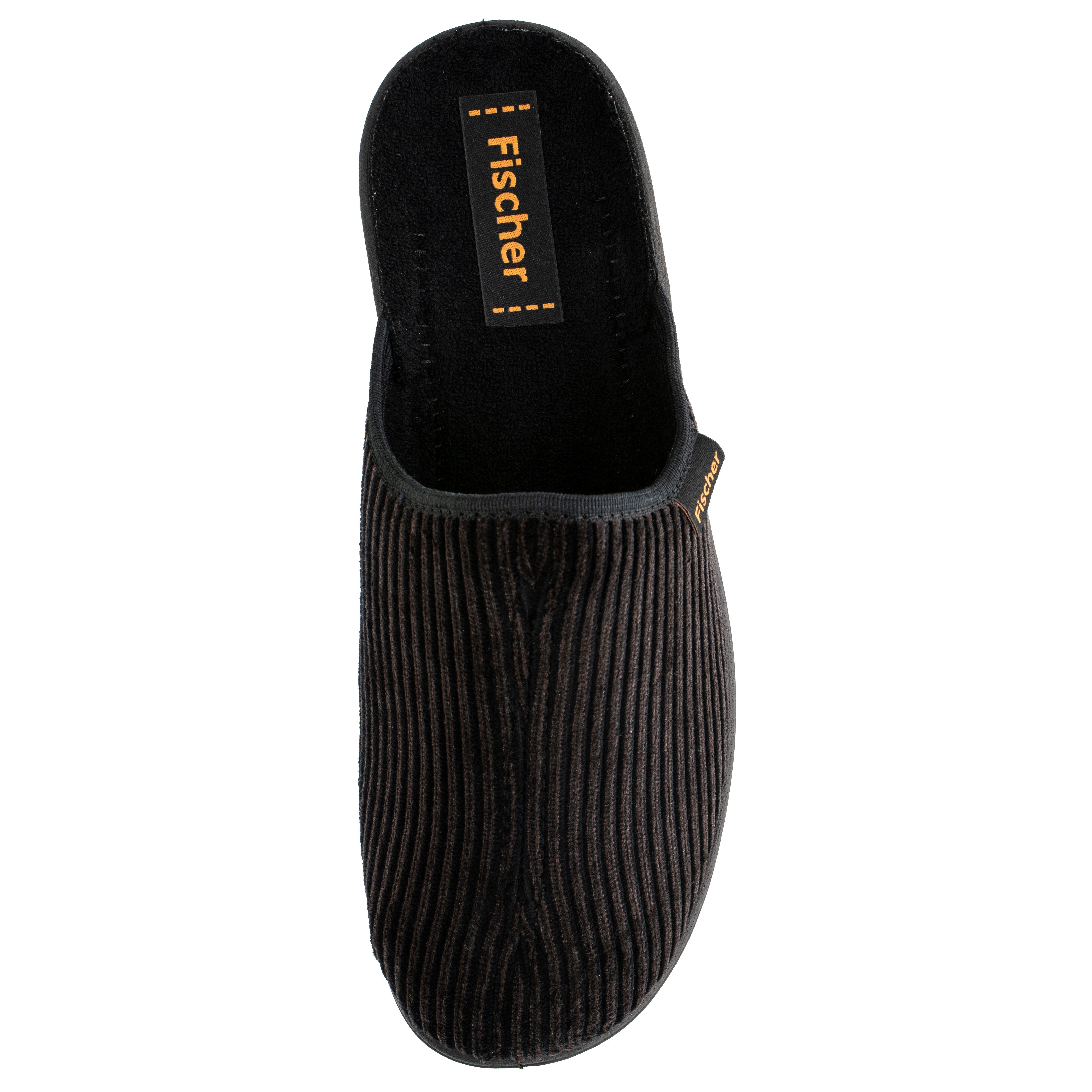 Fischer-Markenschuh Frank Pantoffel Streifencord, Moltonfutter