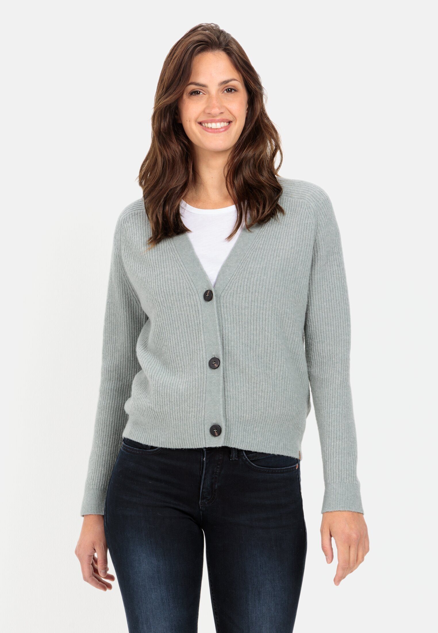 camel active Cardigan mit Raglanärmel Strickjacke_Cardigan