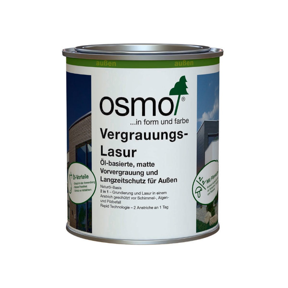 osmo Lasur Vergrauungslasur für Außen sandgrau
