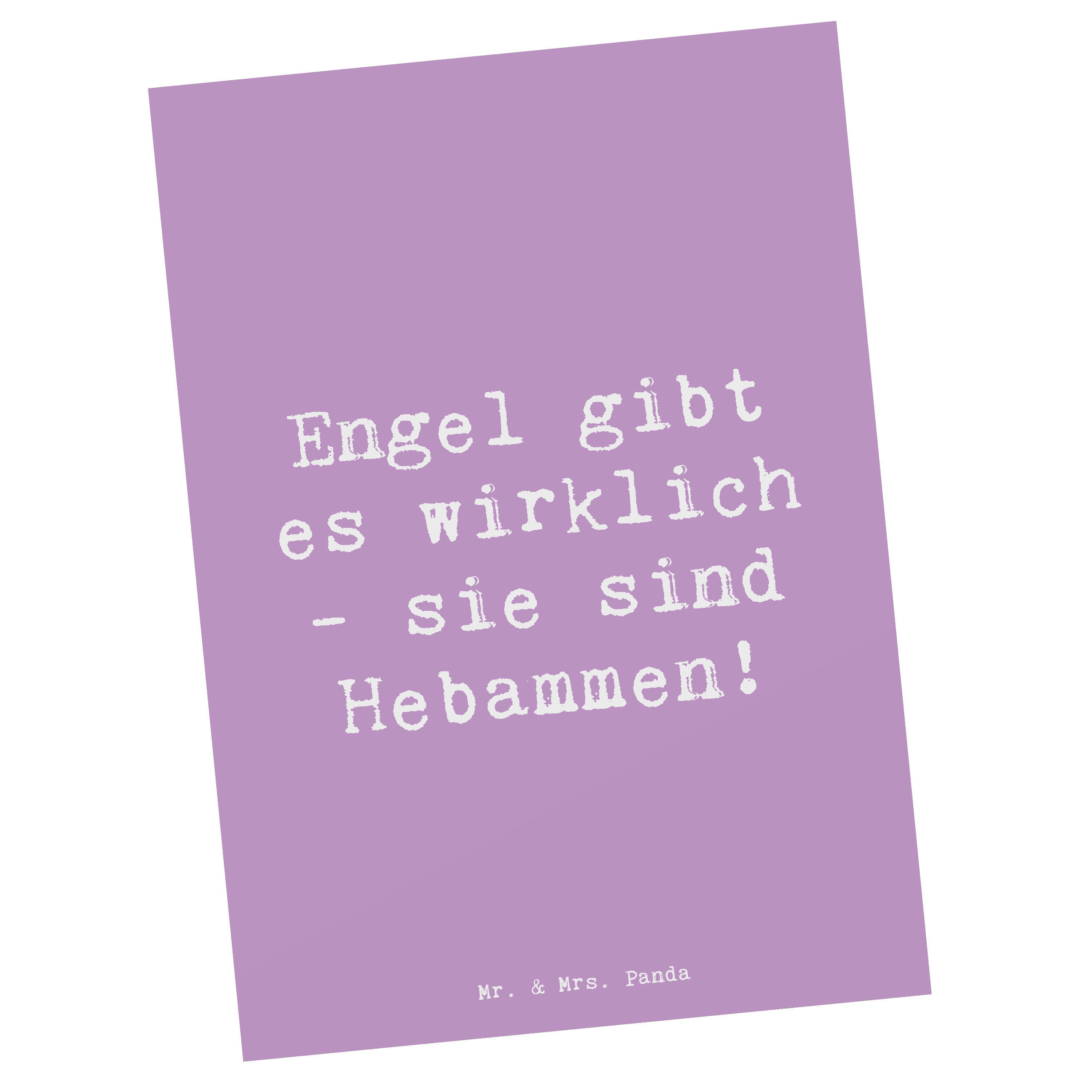 Mr. & Mrs. Panda Postkarte Spruch Hebamme Engel, Postkarte, Lavendeltraum, Postkarten, Bedanken, spruchkarte Geschenkidee Fotokarte